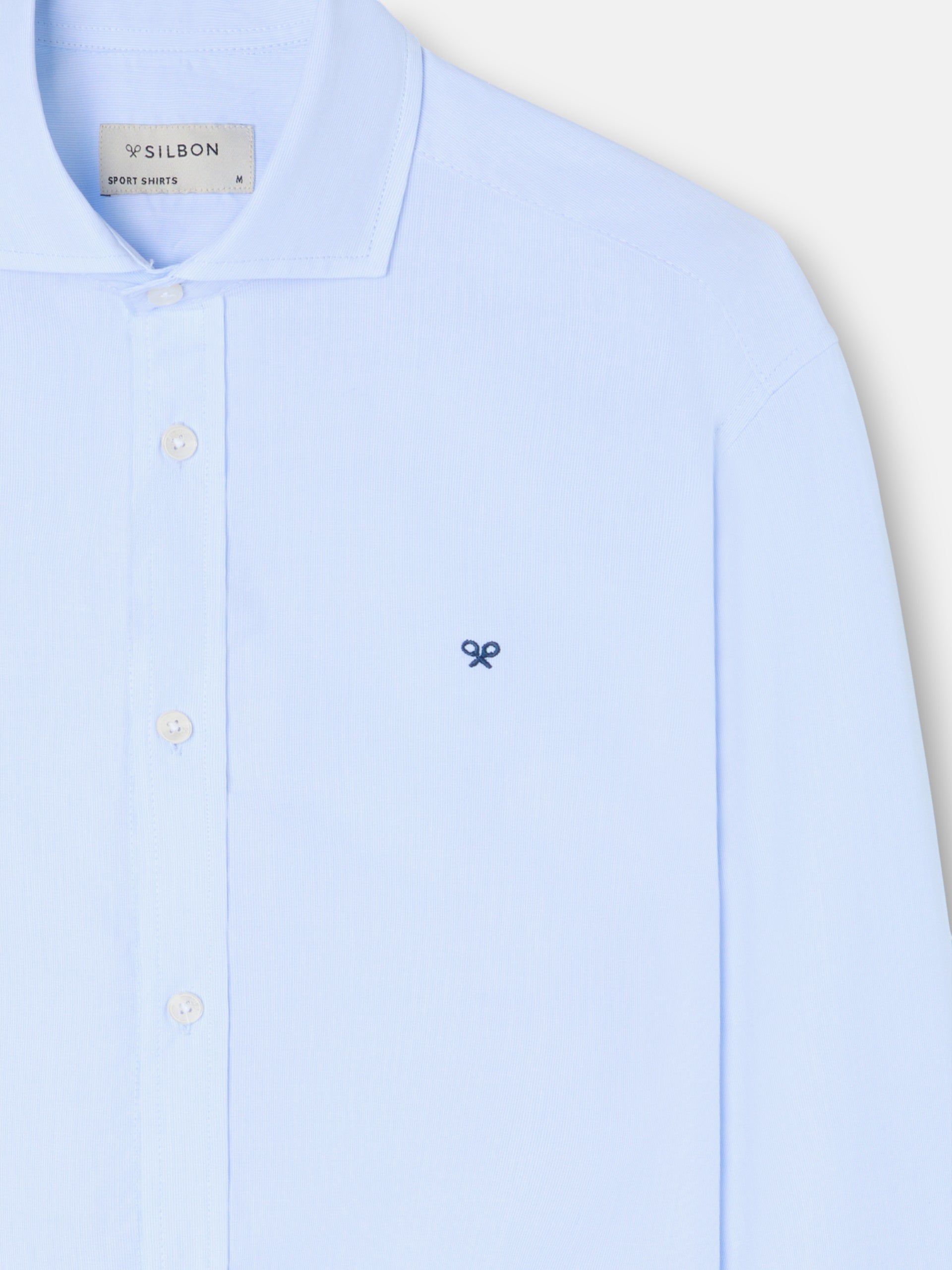 Camisa sport classic multirayas celeste