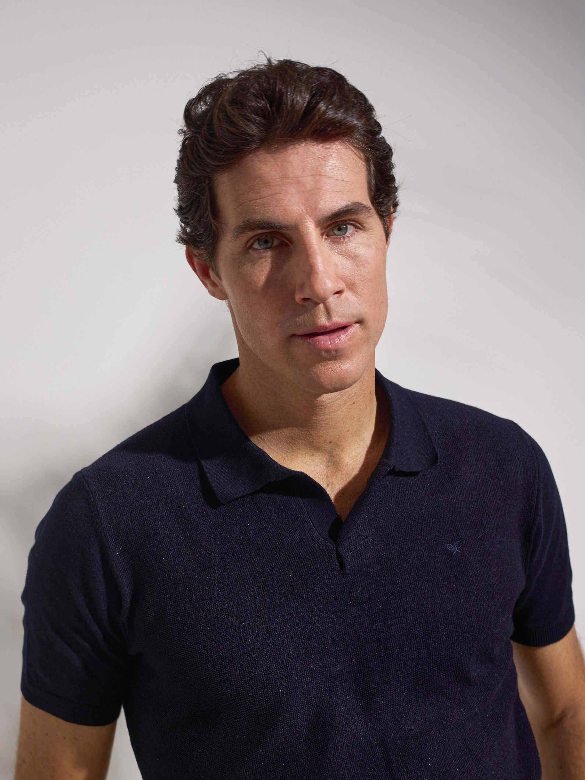 Navy blue unique structure polo