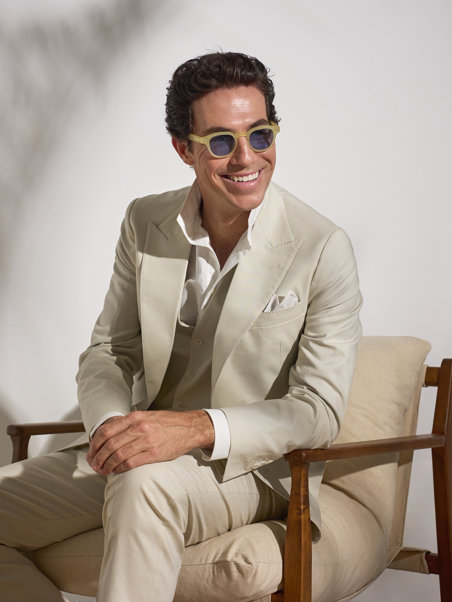 Blazer de fato único linho pedra