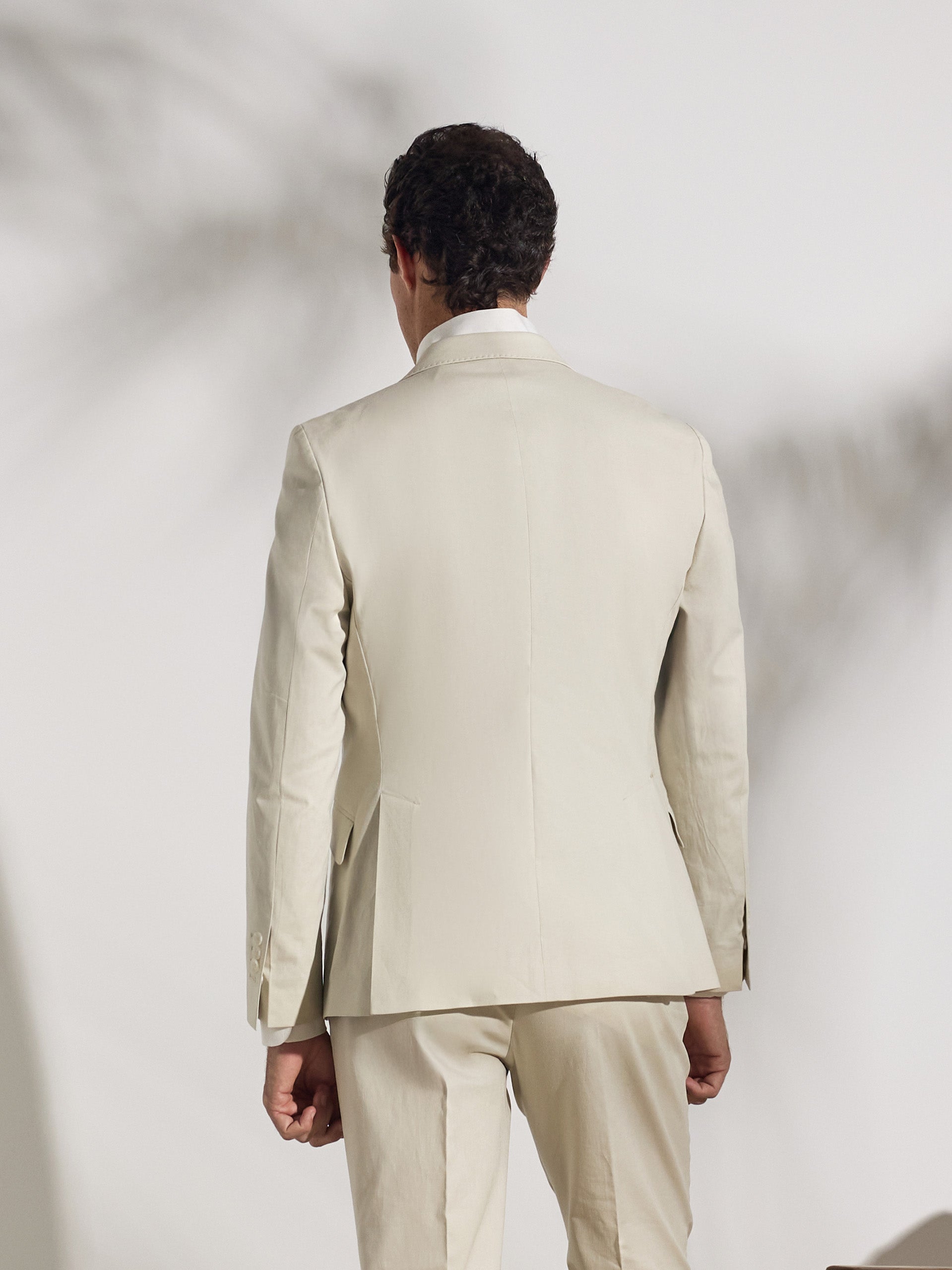 Blazer de fato único linho pedra