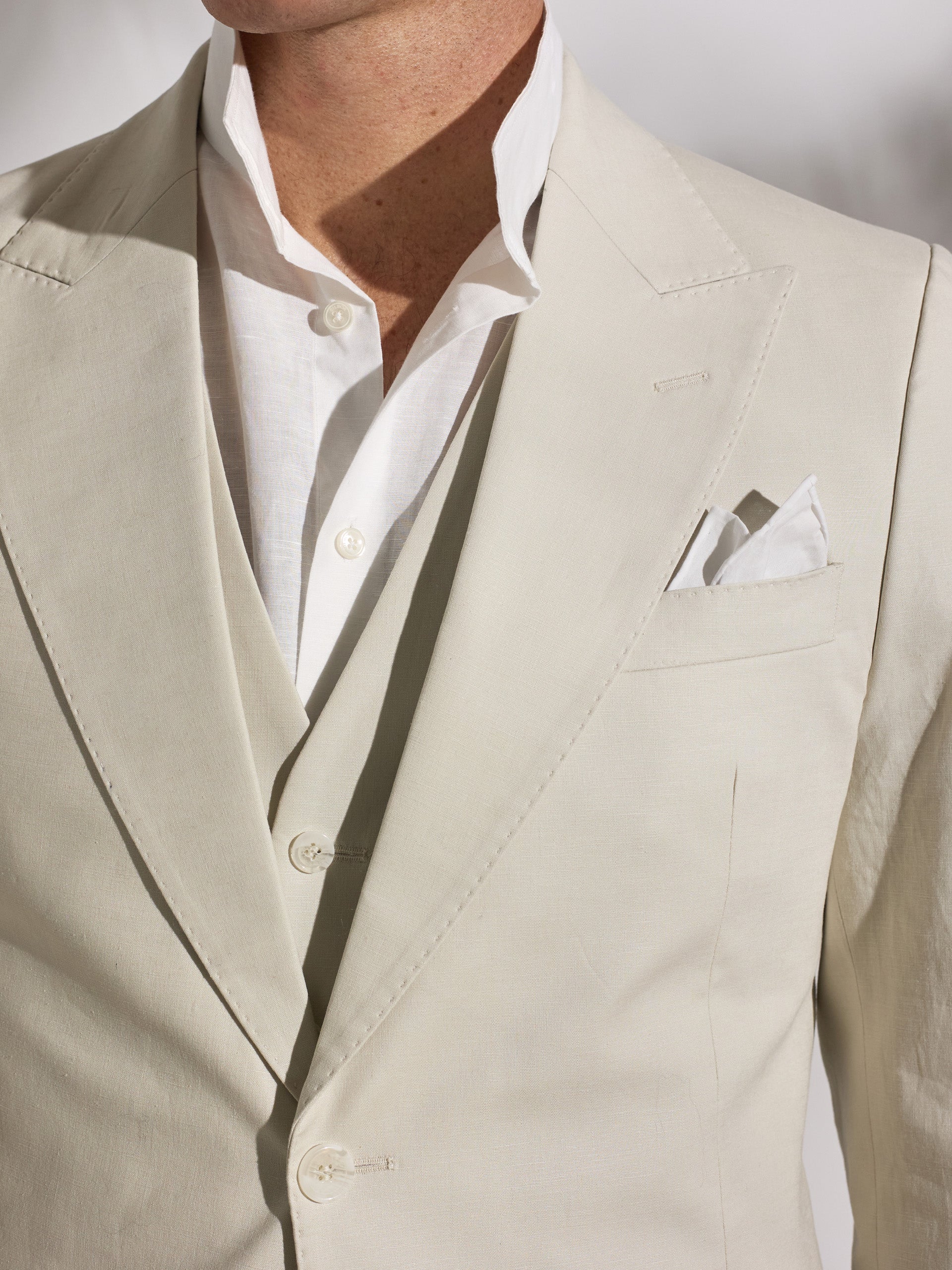 Blazer de fato único linho pedra