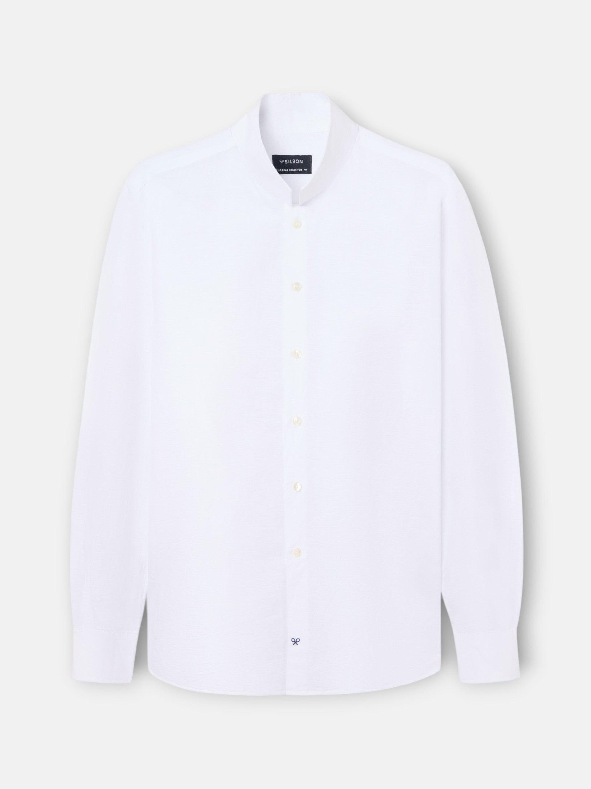 Camisa de linho unique gola alta branca