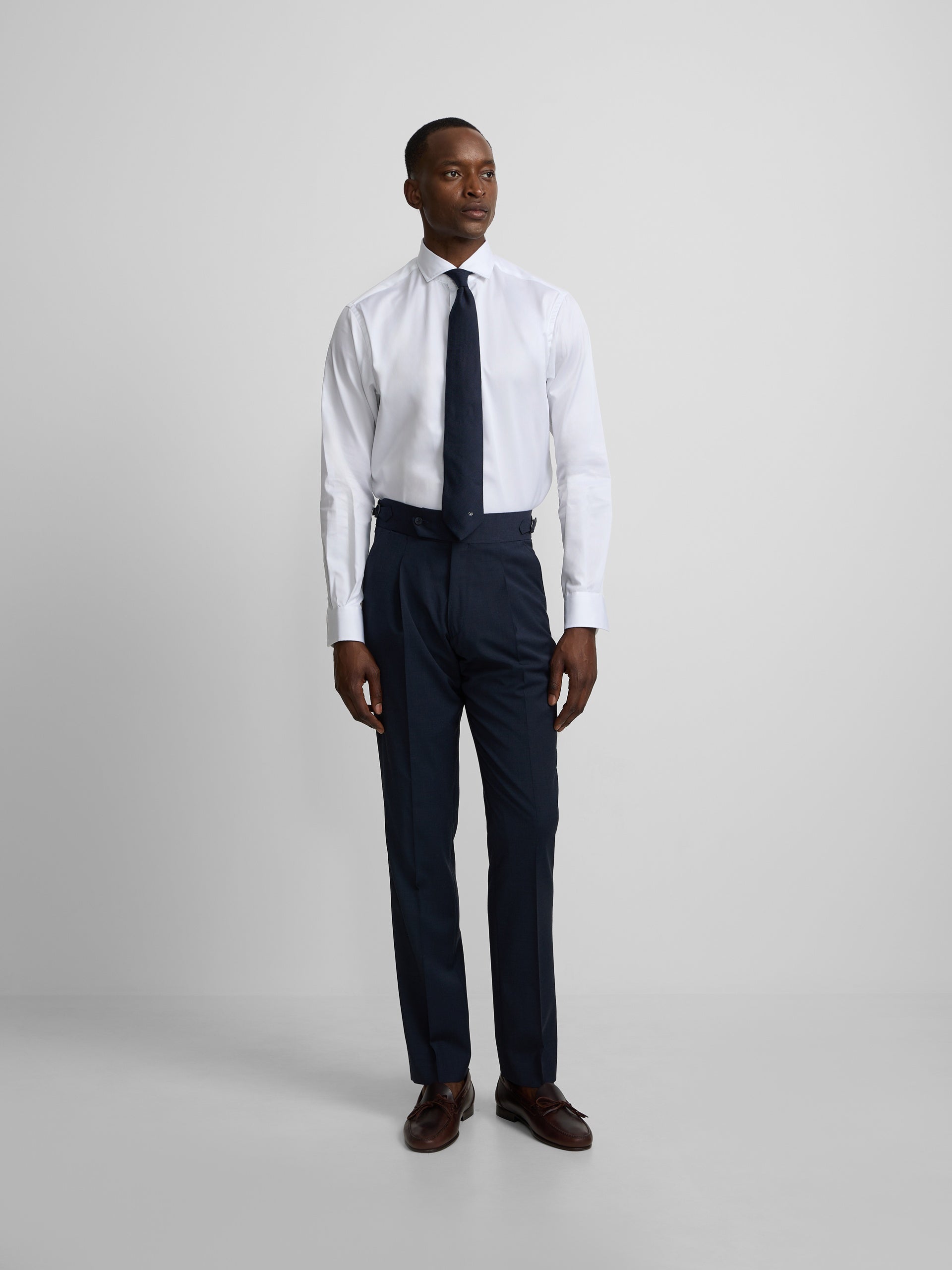 Pantalon habillé à pinces bleu moyen