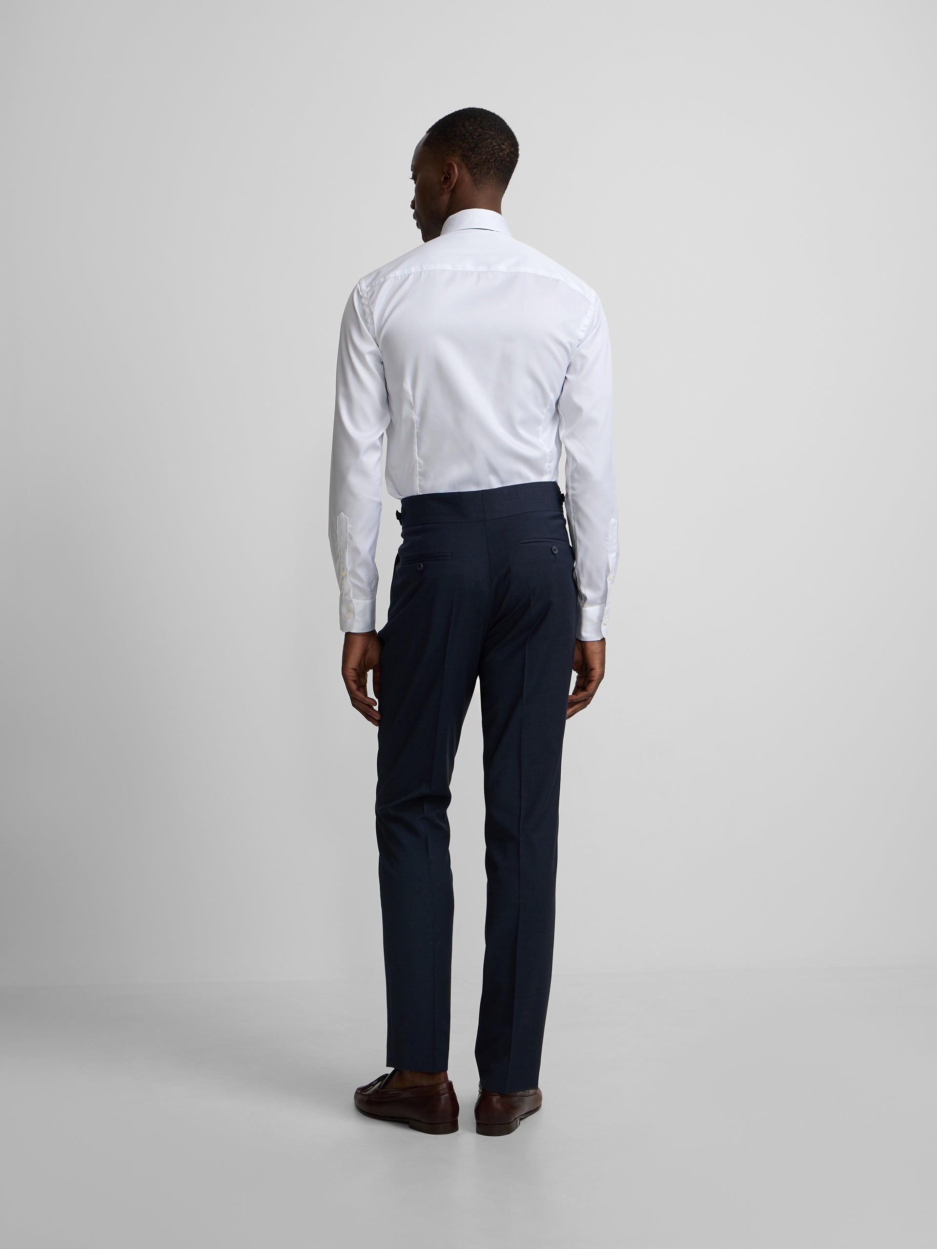 Pantalon habillé à pinces bleu moyen