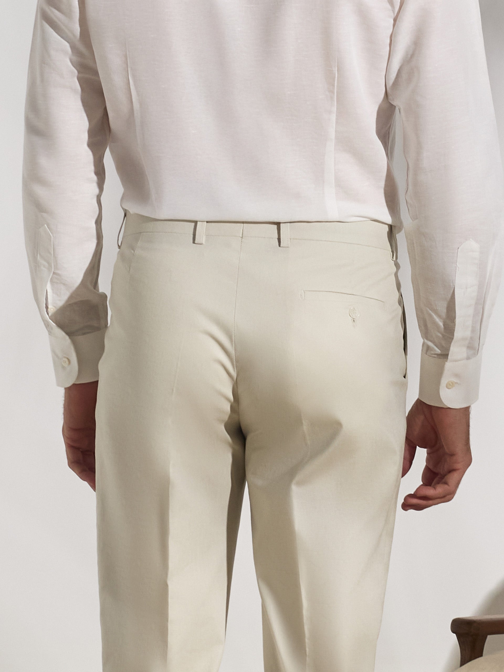 Pantalon traje unique lino piedra