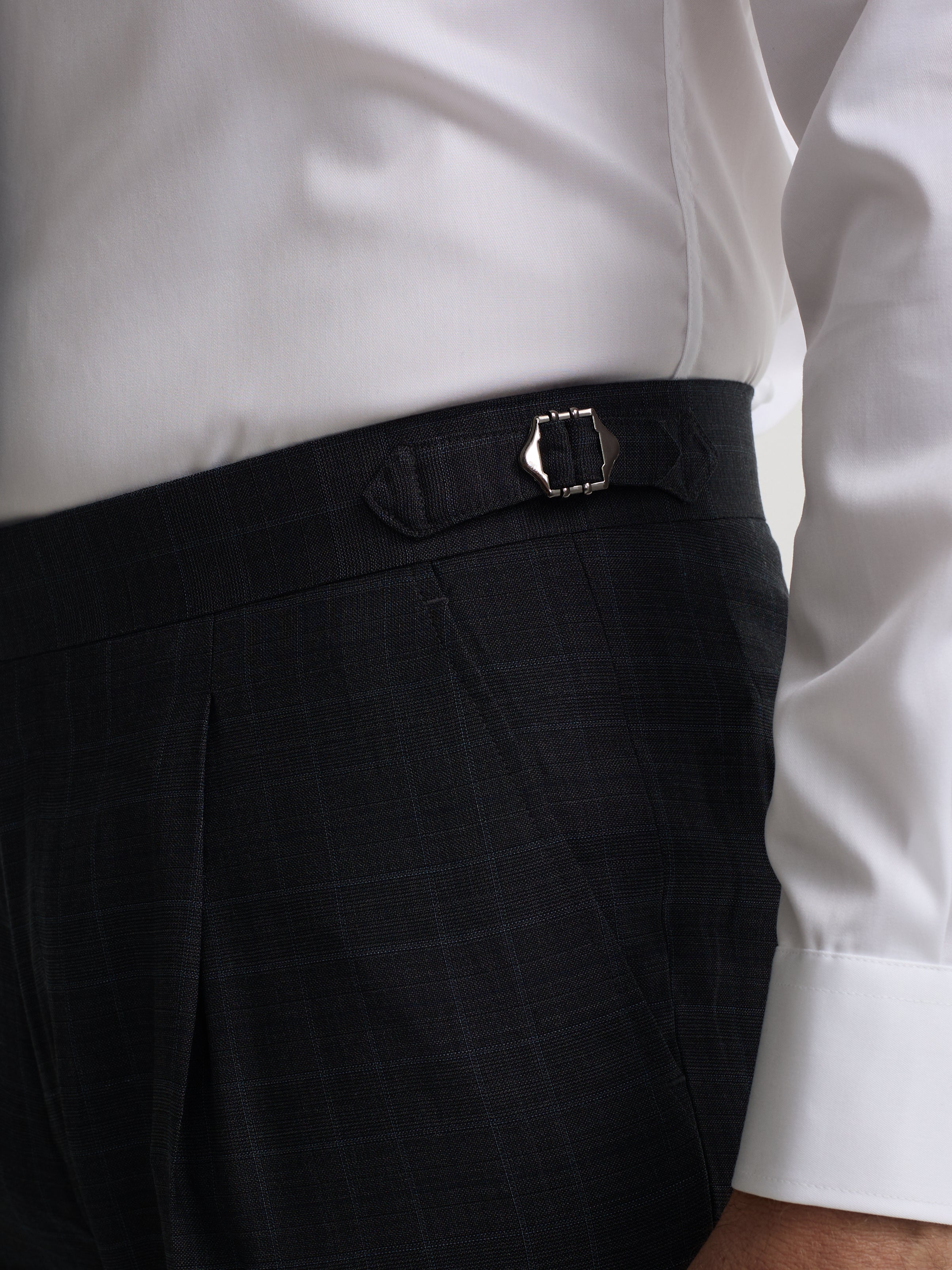 Grey Prince of Wales suit trousers