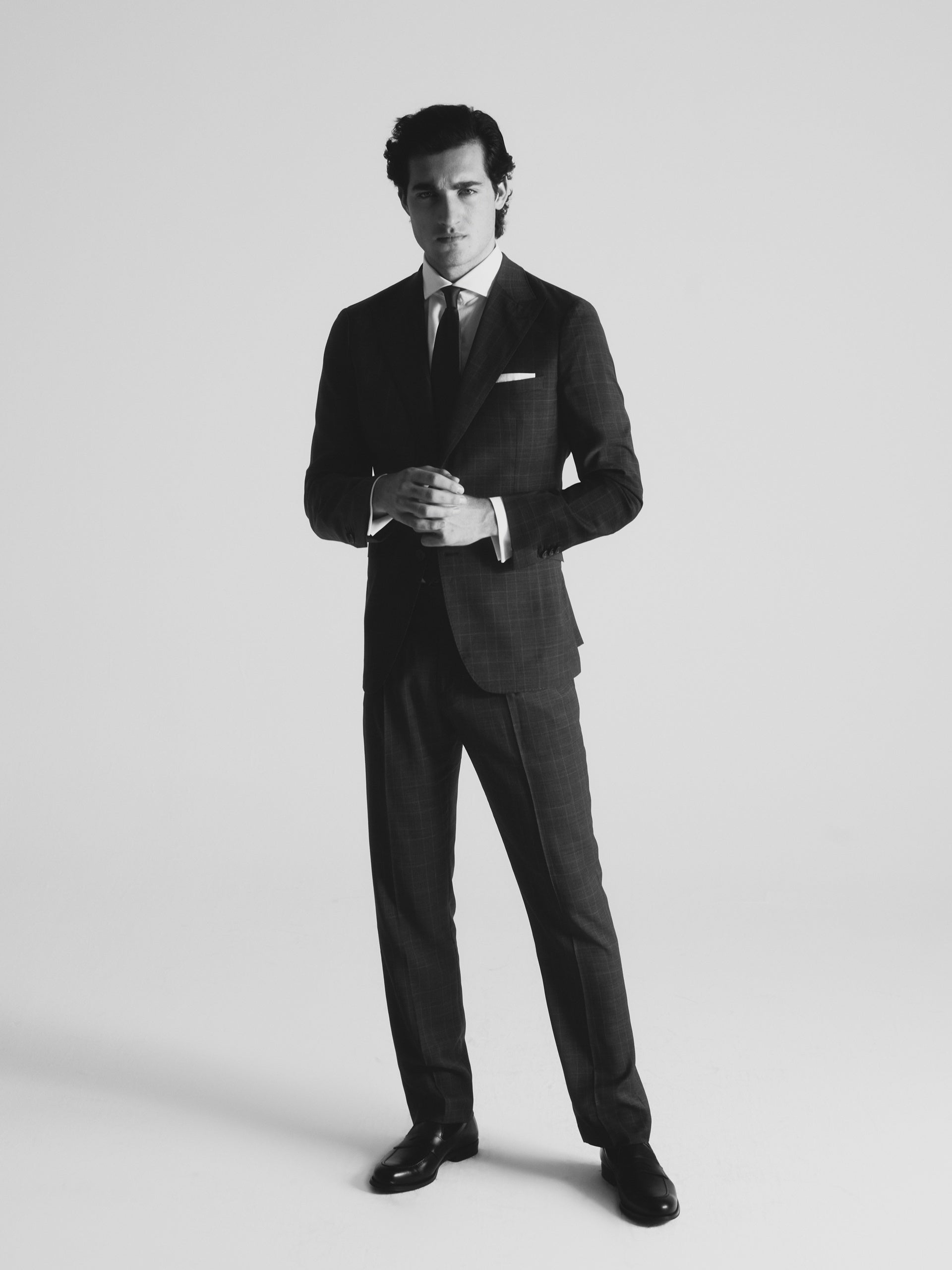 Grey Prince of Wales suit trousers