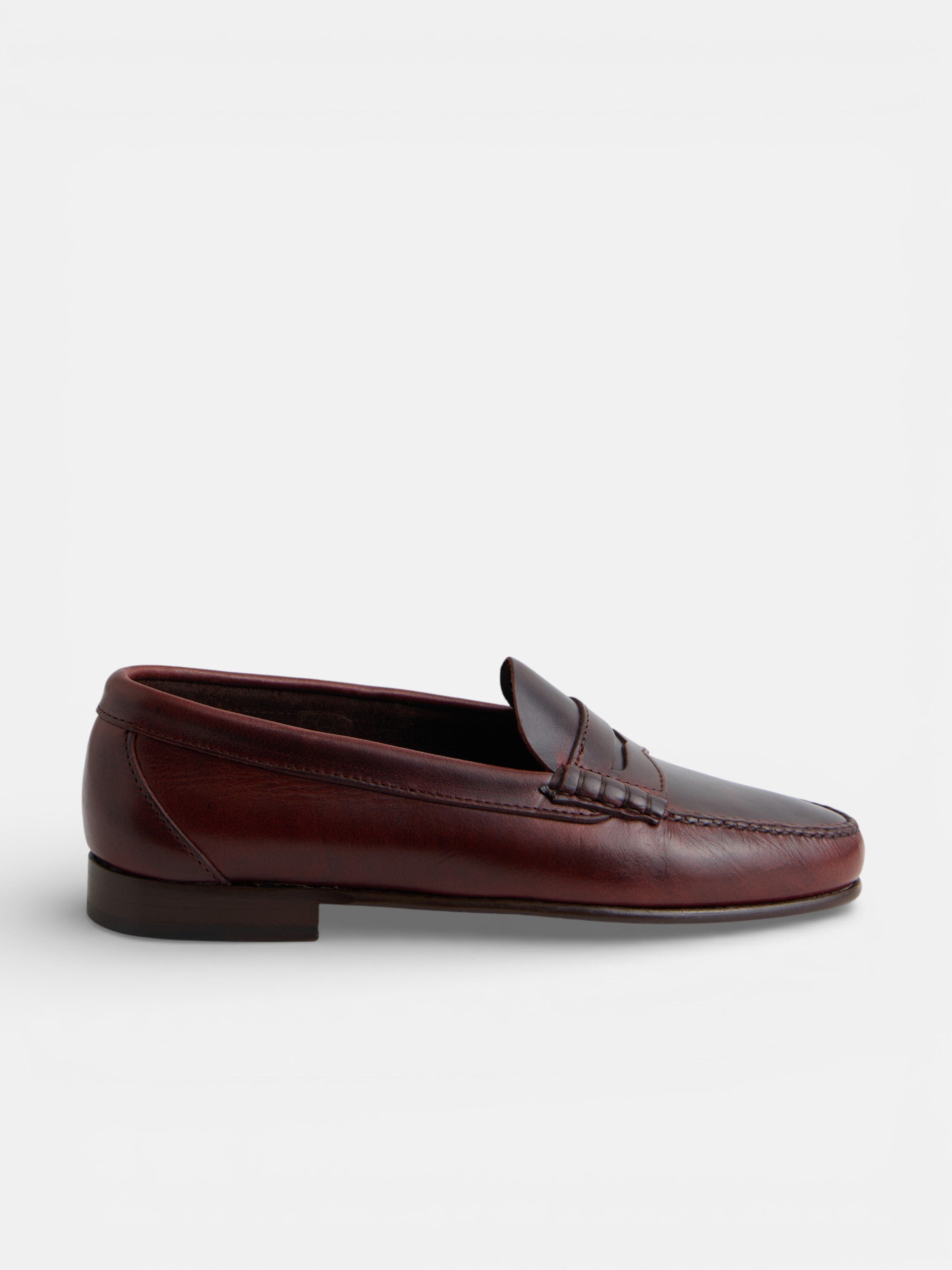 Zapato mocasin premium penny piel marron