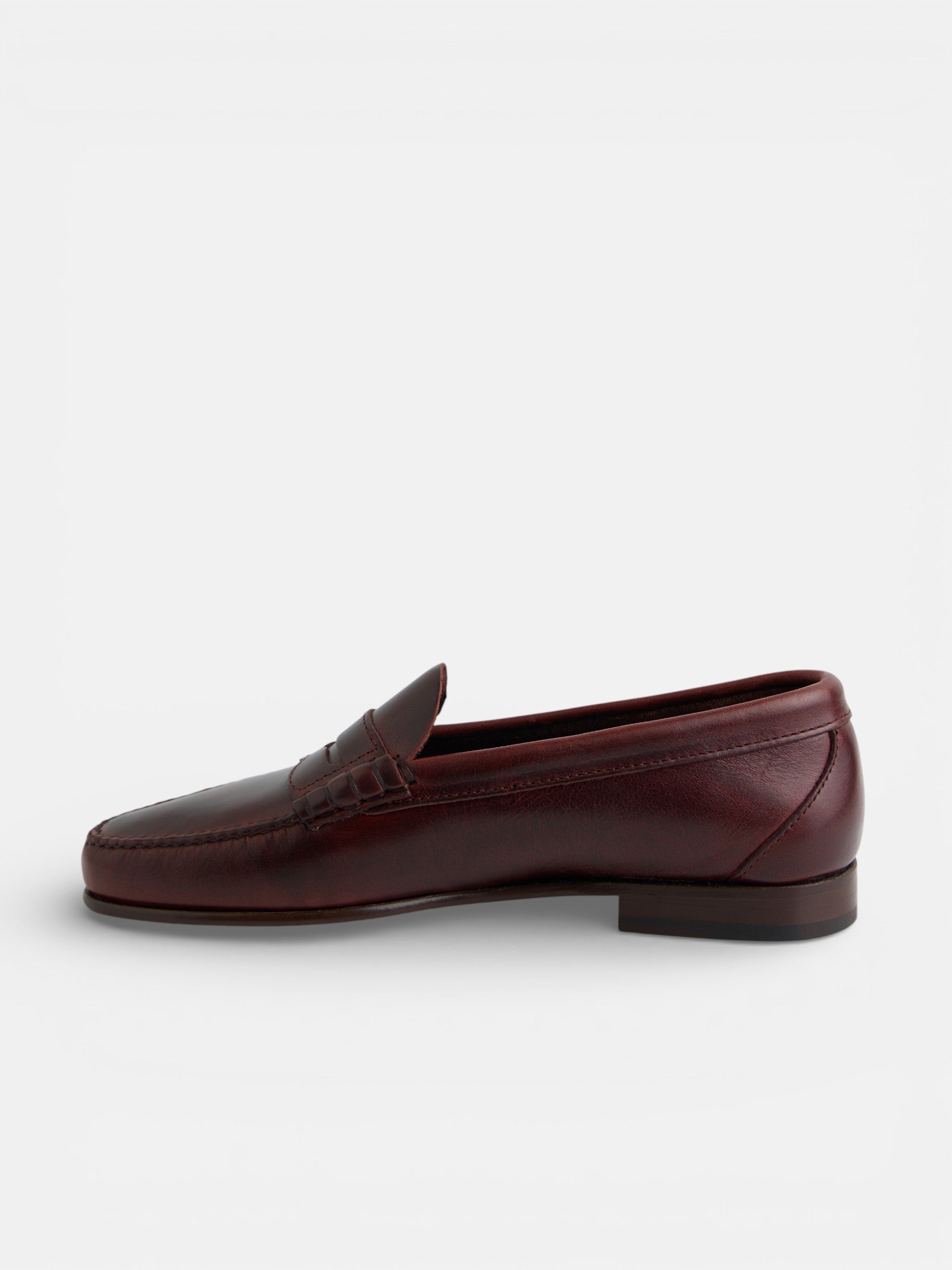 Zapato mocasin premium penny piel marron
