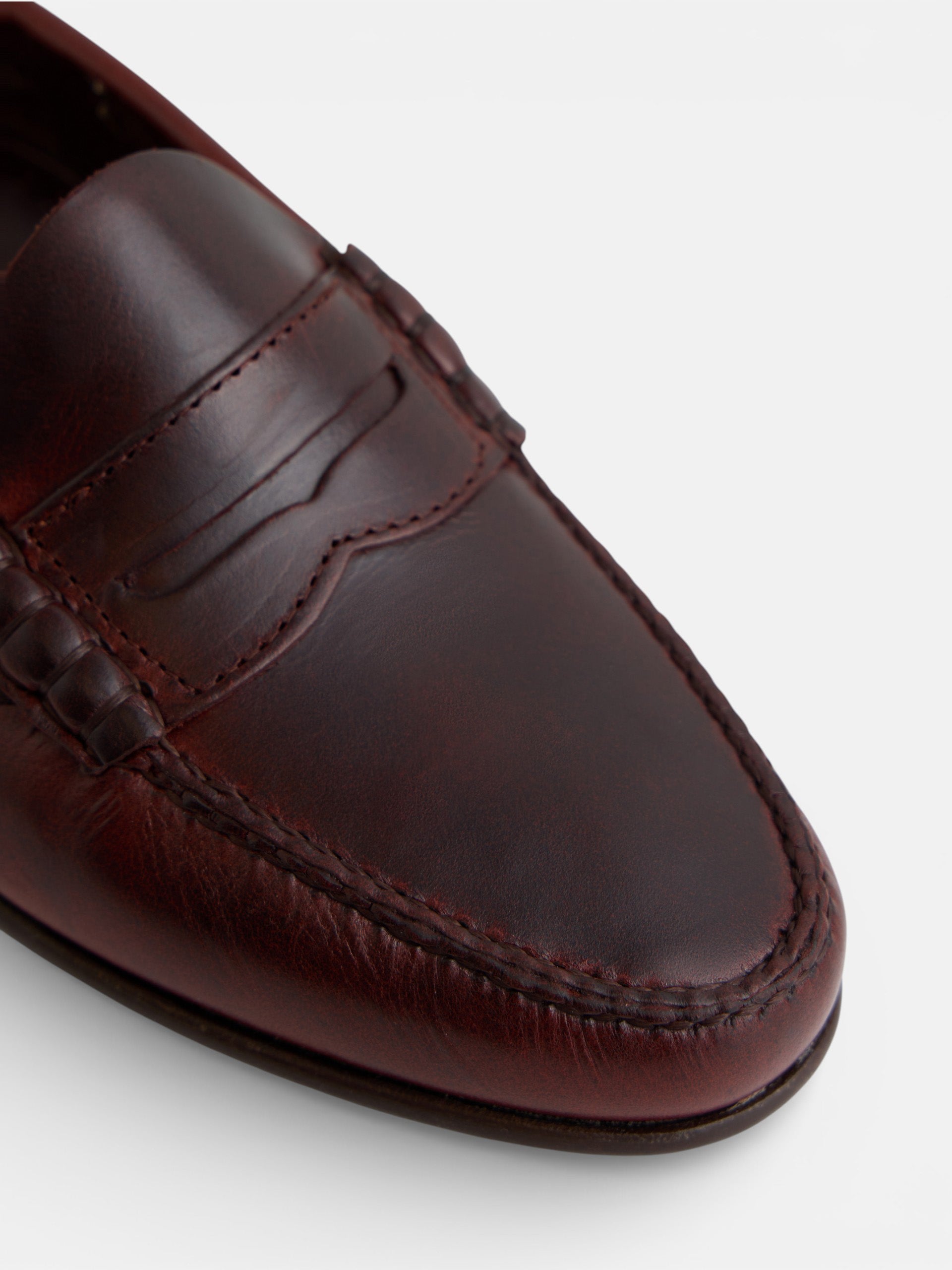 Zapato mocasin premium penny piel marron