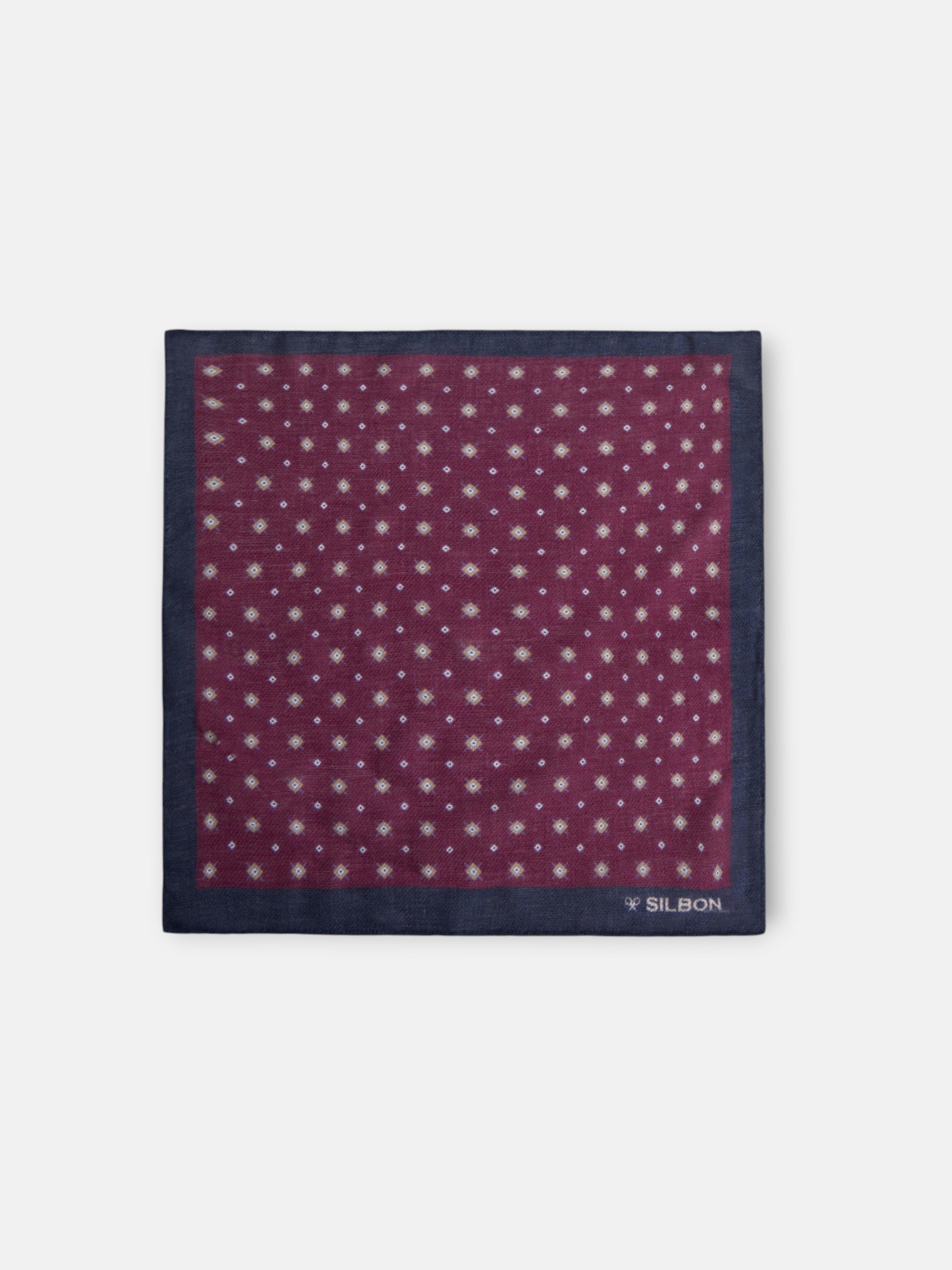 Mouchoir à motifs géométriques bordeaux