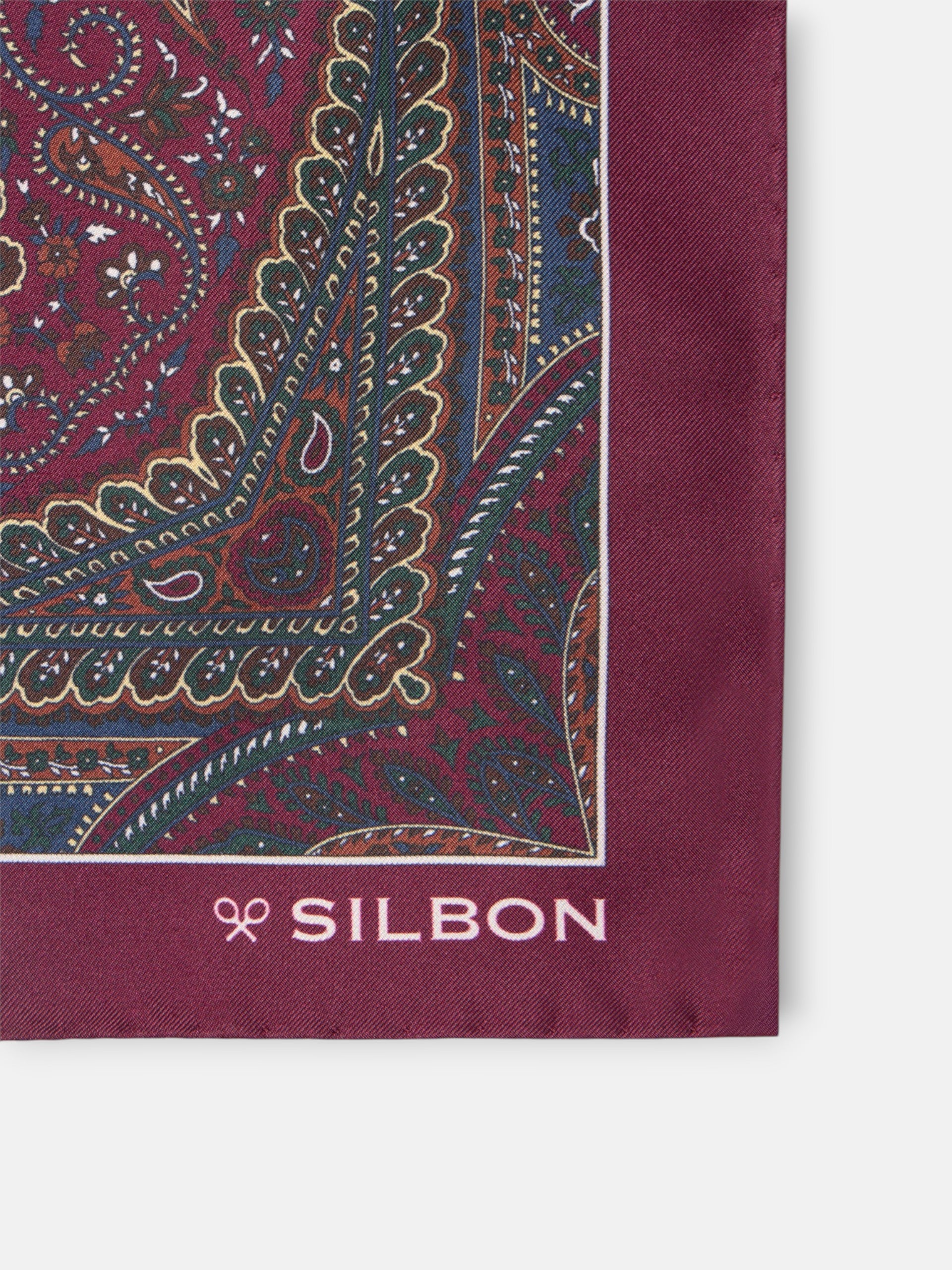 Foulard paisley bordeaux