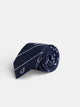 Corbata rayas escudos azul oscuro