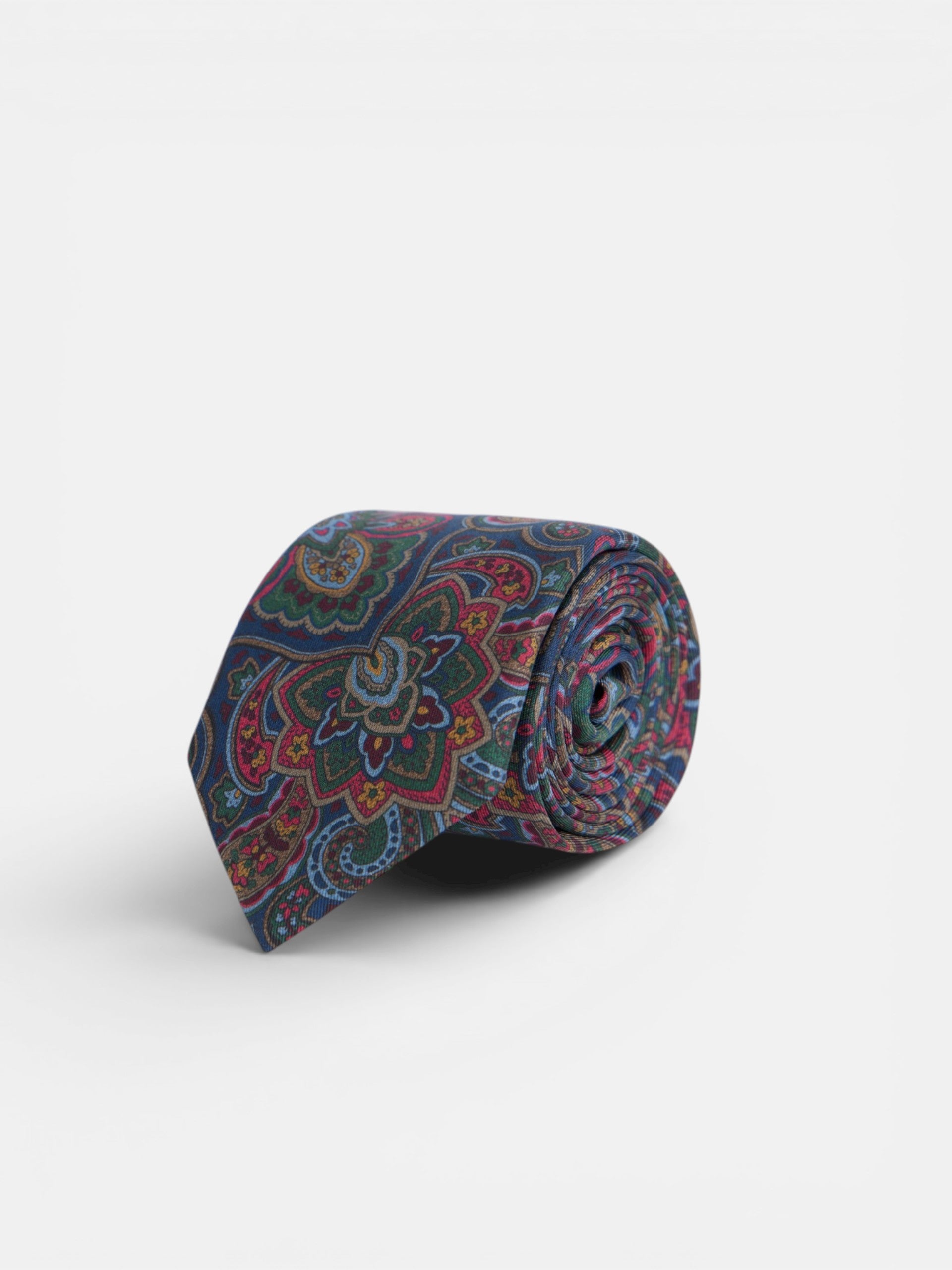 Corbata estampado floral azul marino