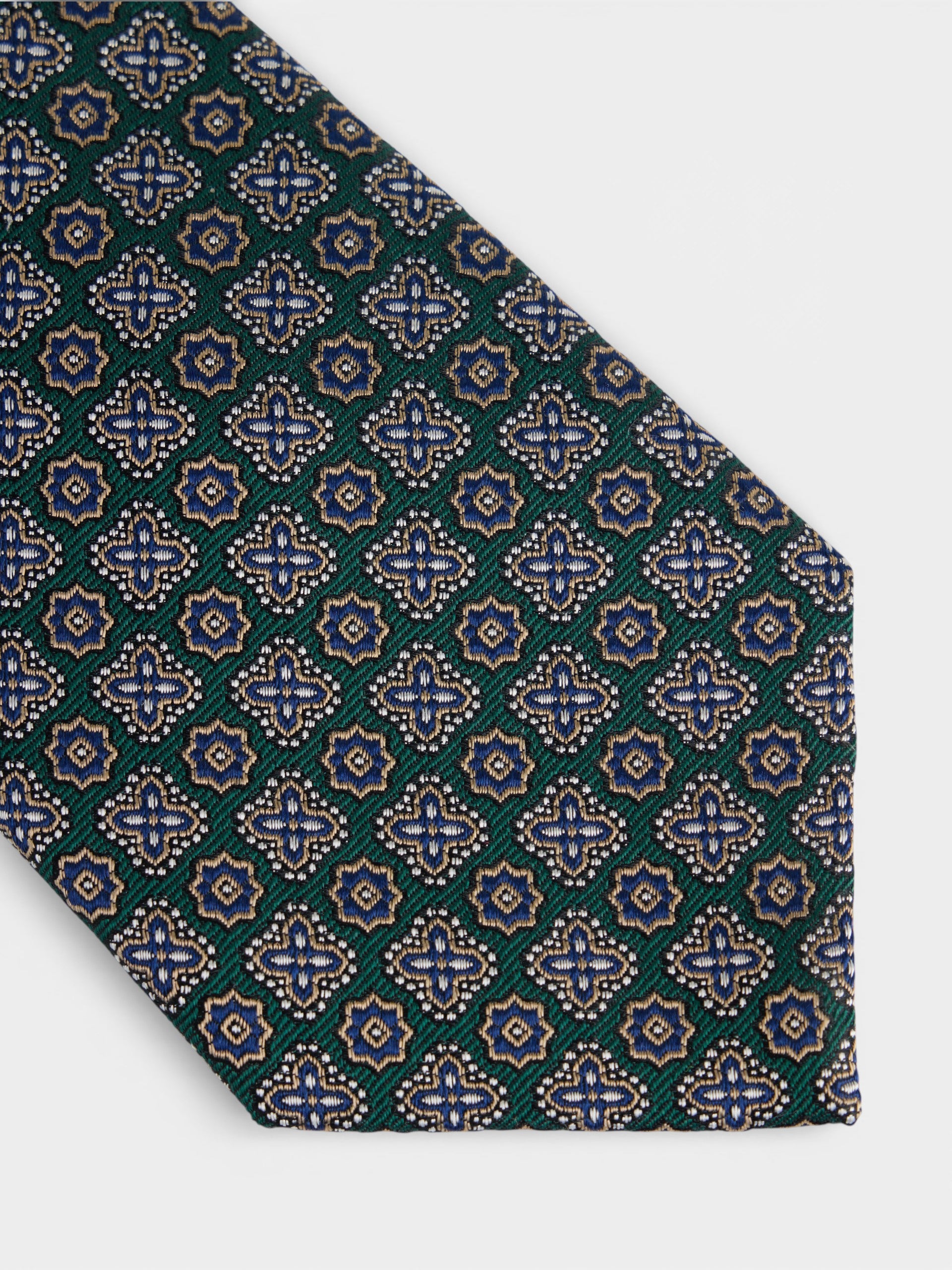 Cravate motif fleur verte