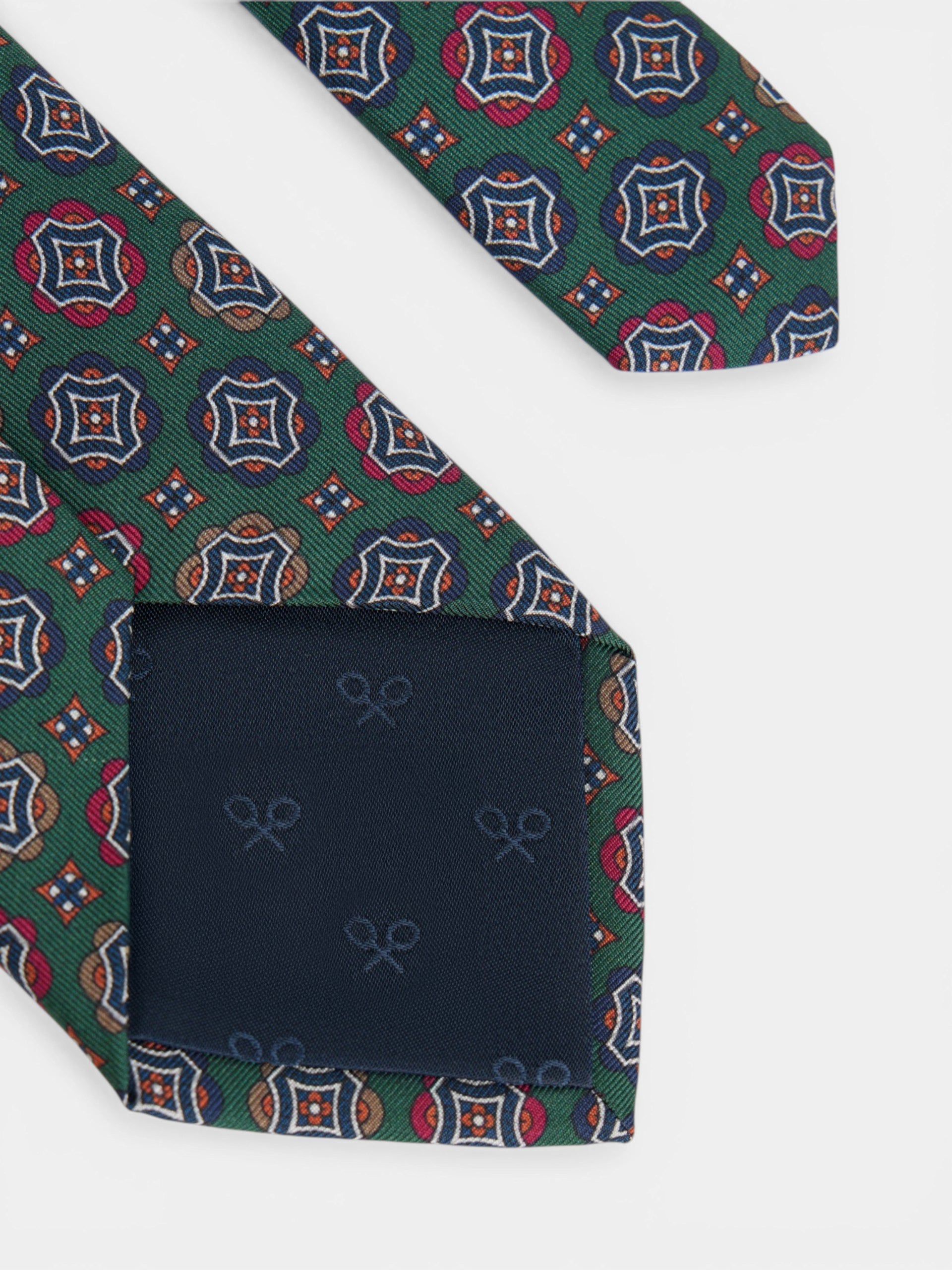 Geometric squares tie in green colors