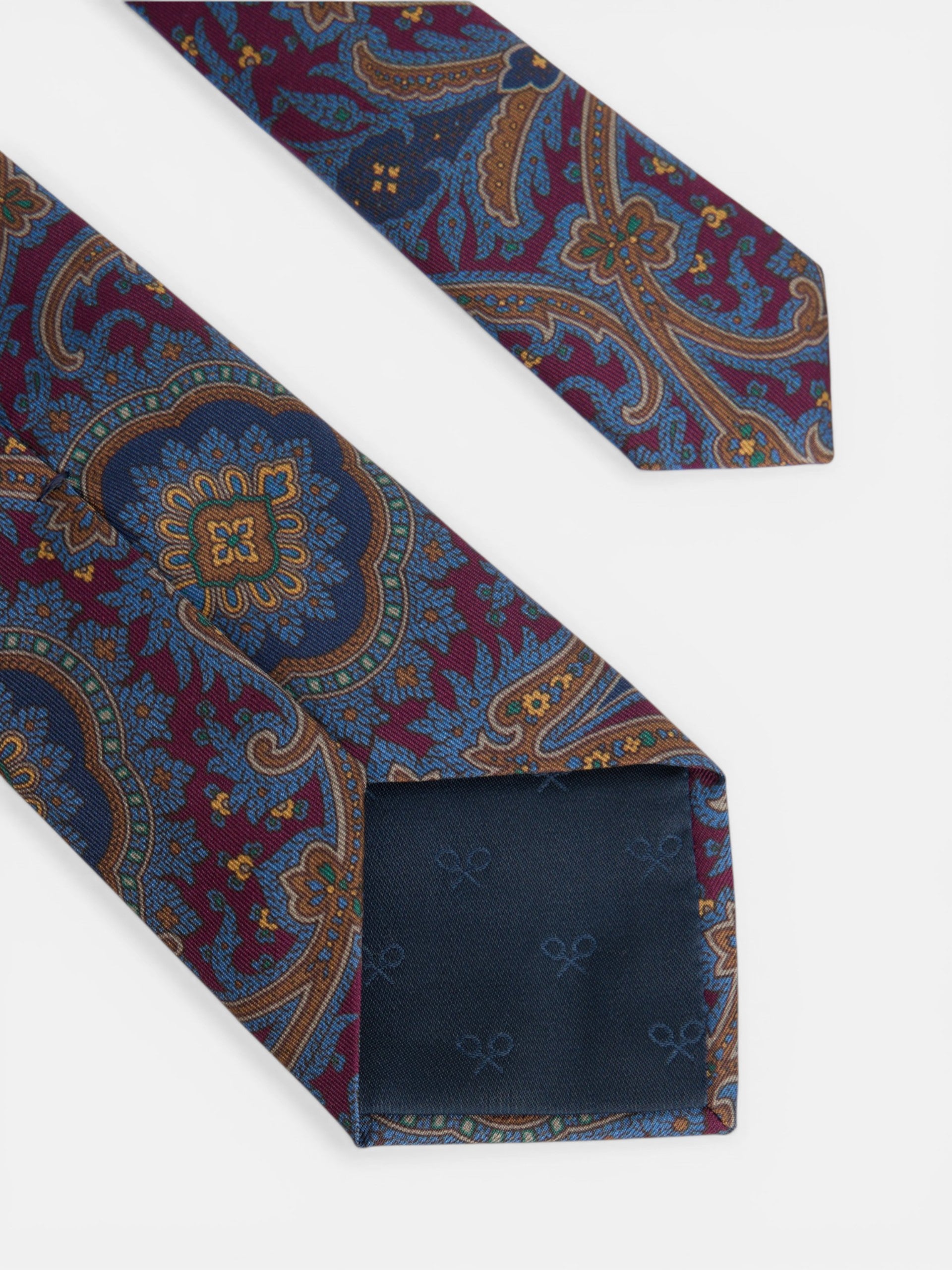 Cravate imprimée paisley bordeaux