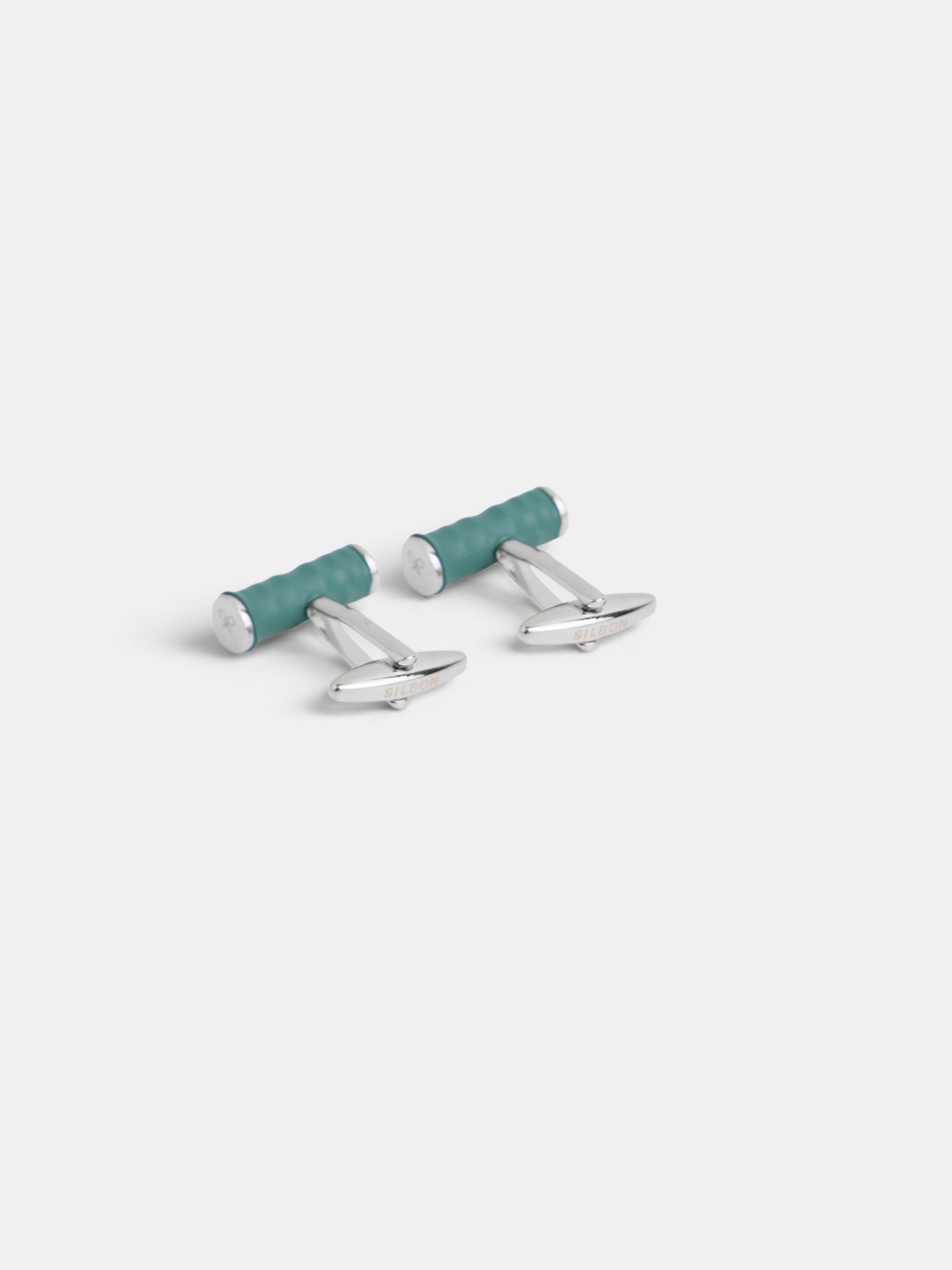 Green racket handle cufflink