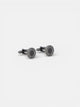Round Silbon cufflink in aged silver