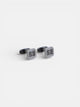 Square cufflink with engraved aged silver detail