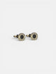 Round Silbon cufflink in aged gold