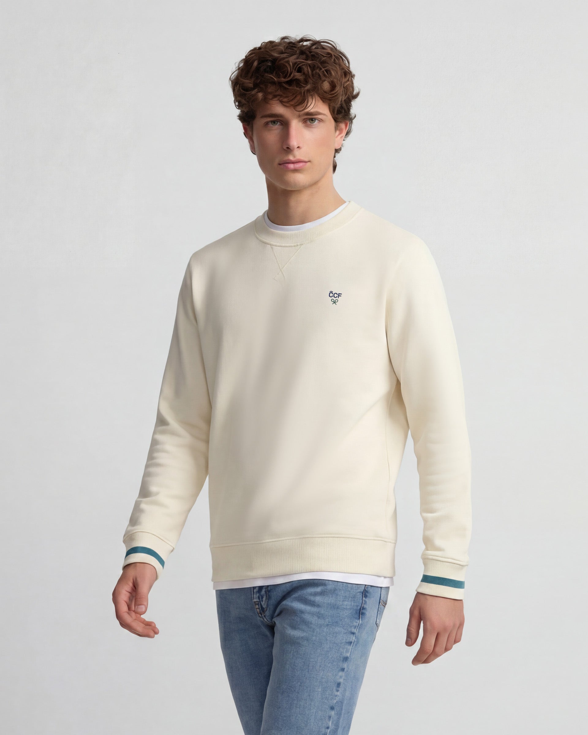 Sudadera silbon CCF crema