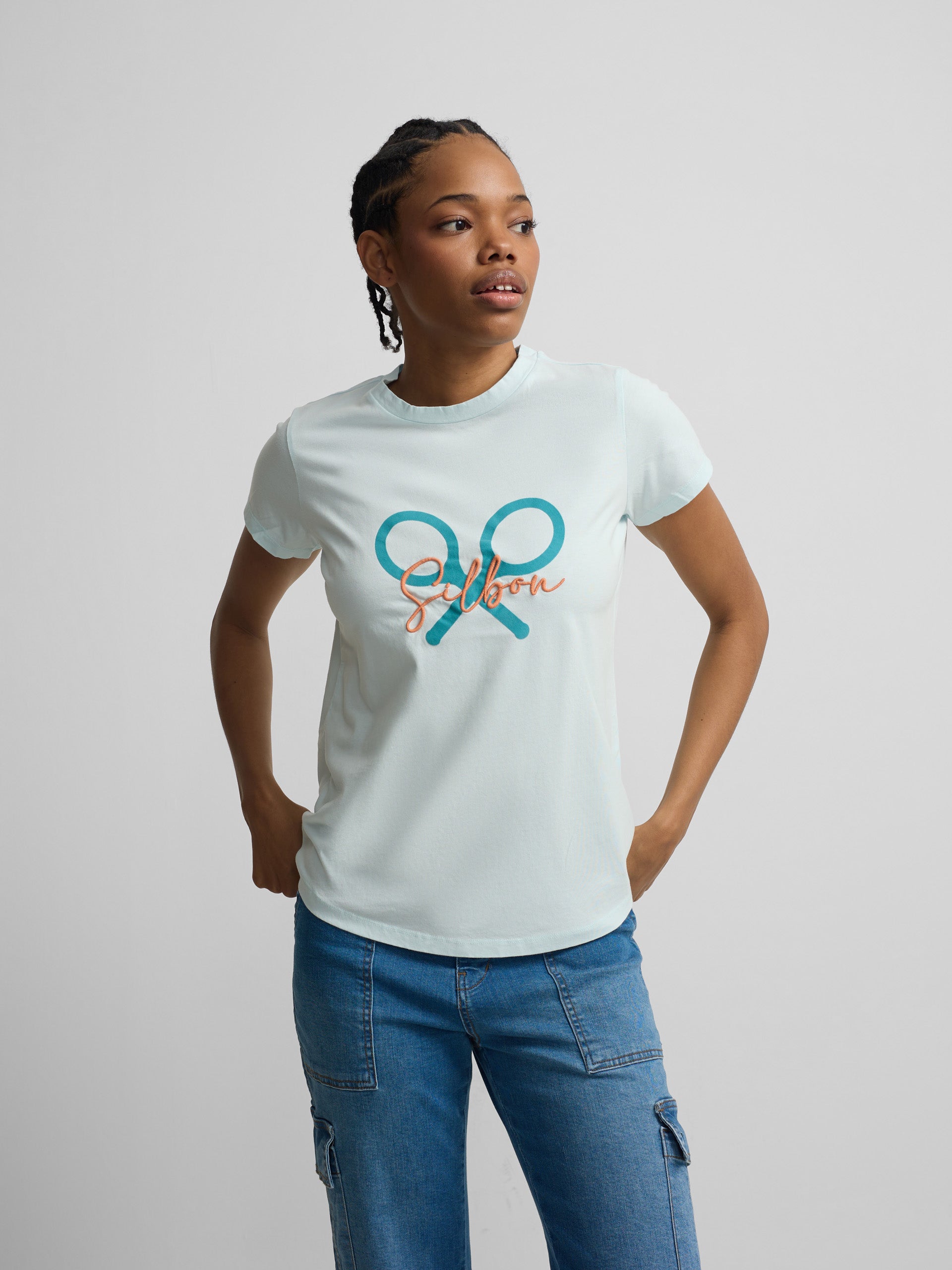 T-shirt mulher clássica raquete verde