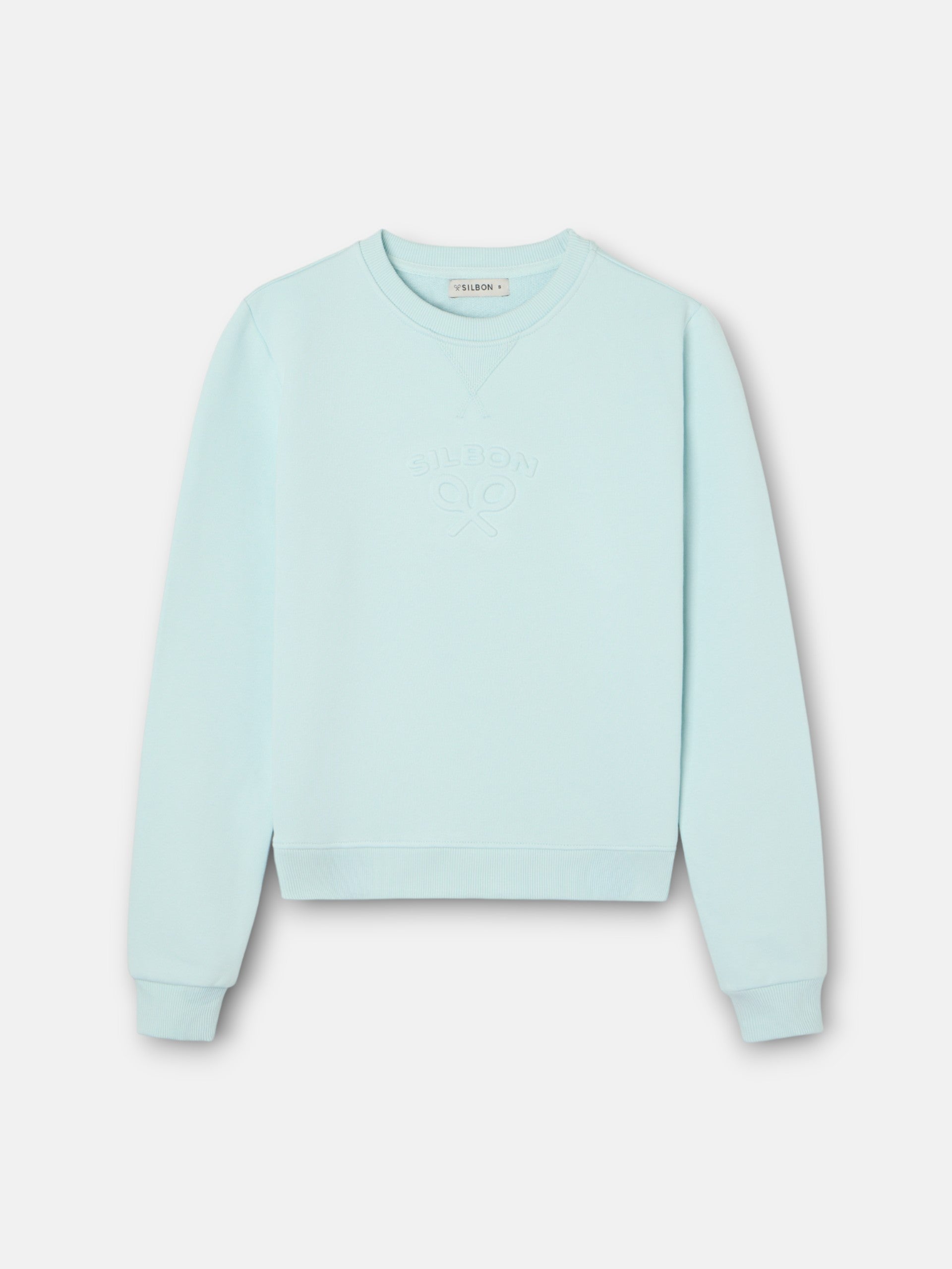 Sweatshirt mulher Silbon clássico azul-celeste