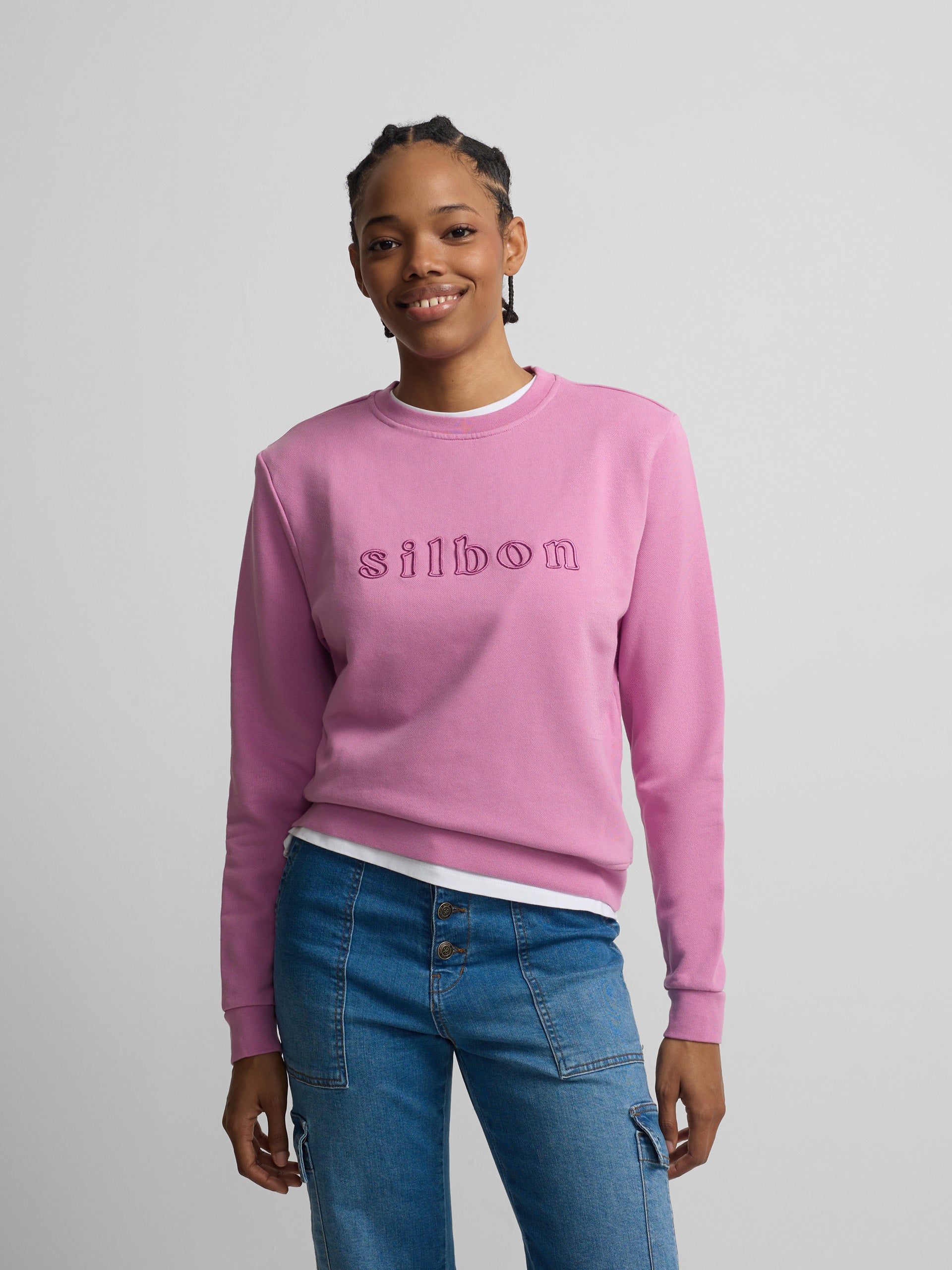 Sudadera woman bordado silbon morada