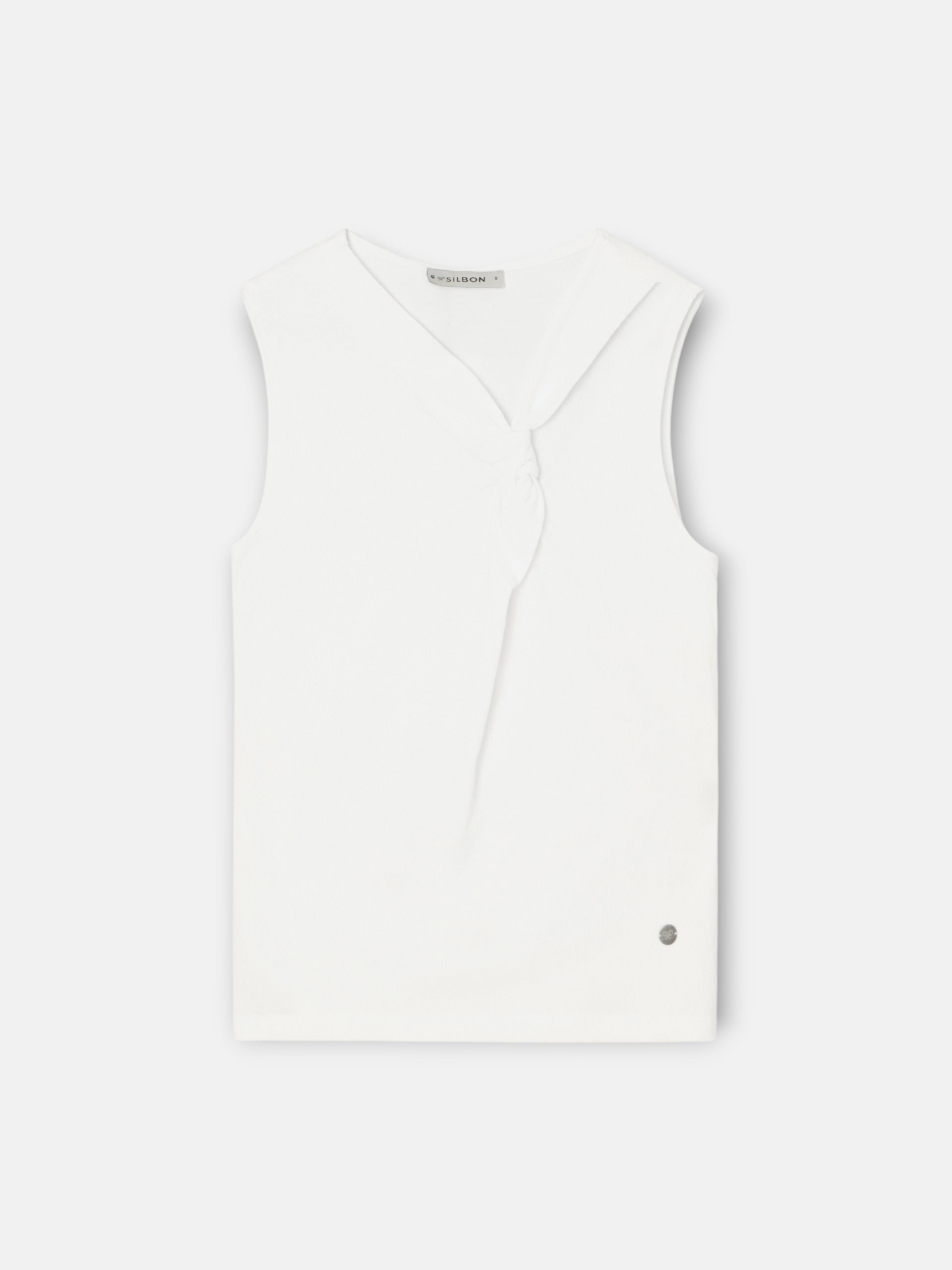 White knotted women's t-shirt