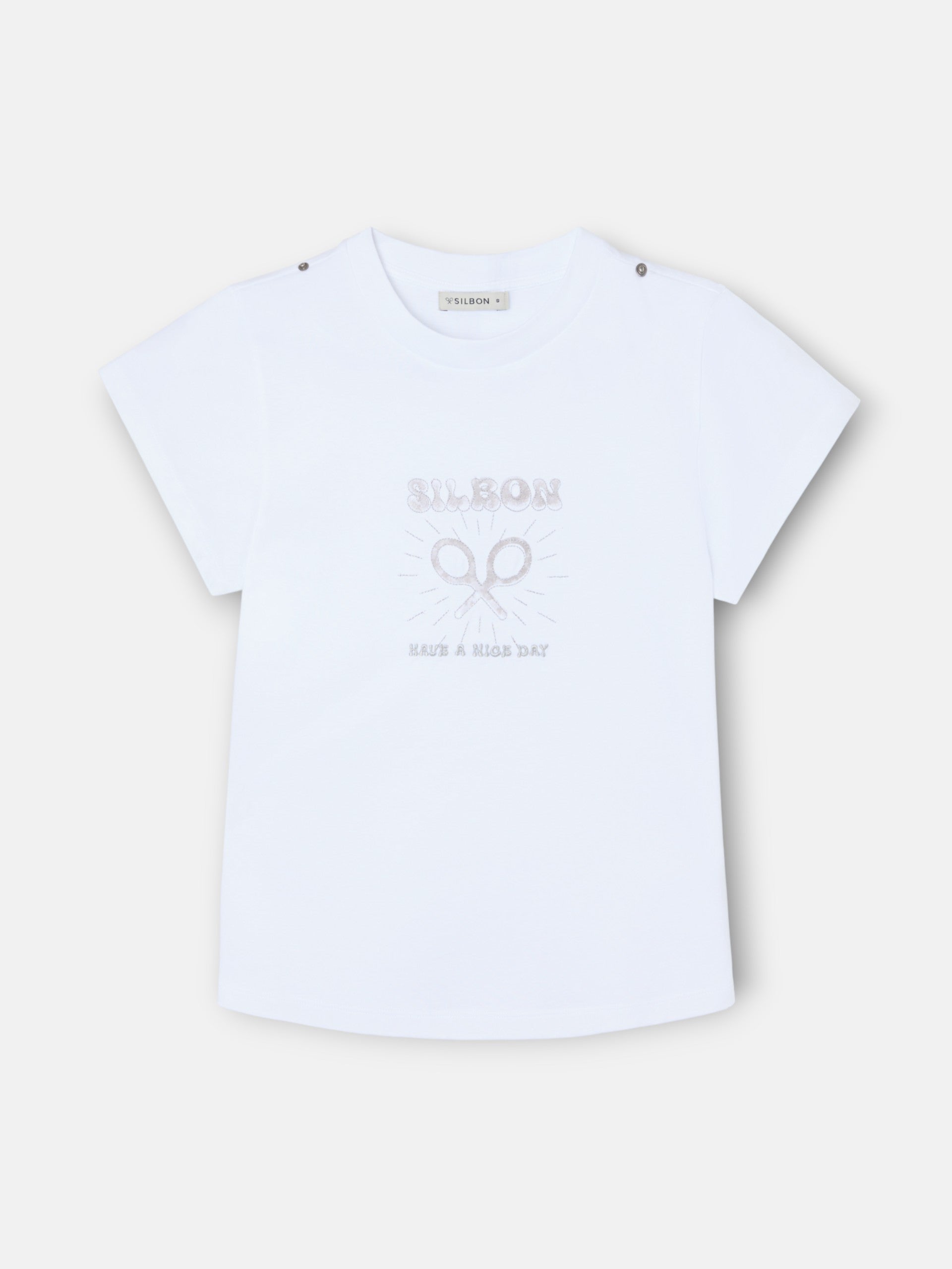T-shirt mulher roll out have a nice day branca