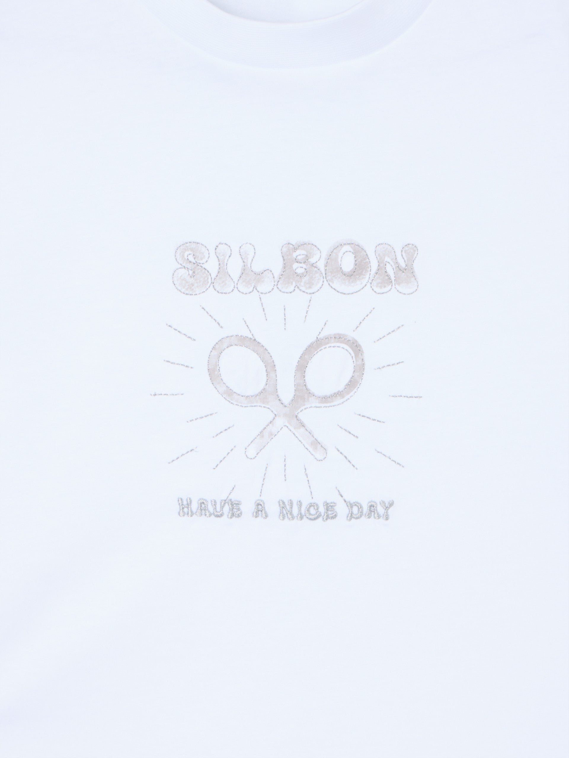 T-shirt mulher roll out have a nice day branca