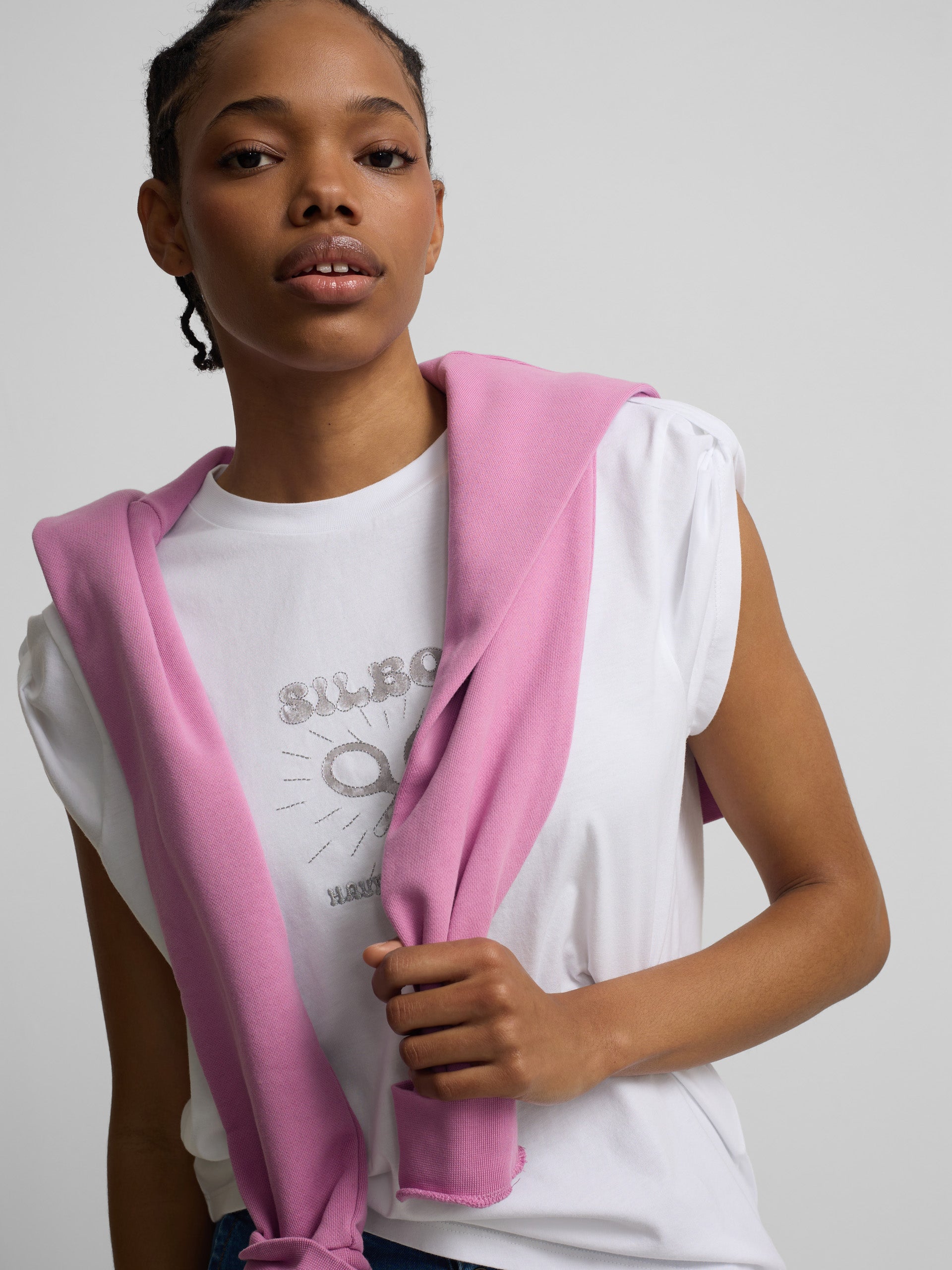 T-shirt mulher roll out have a nice day branca