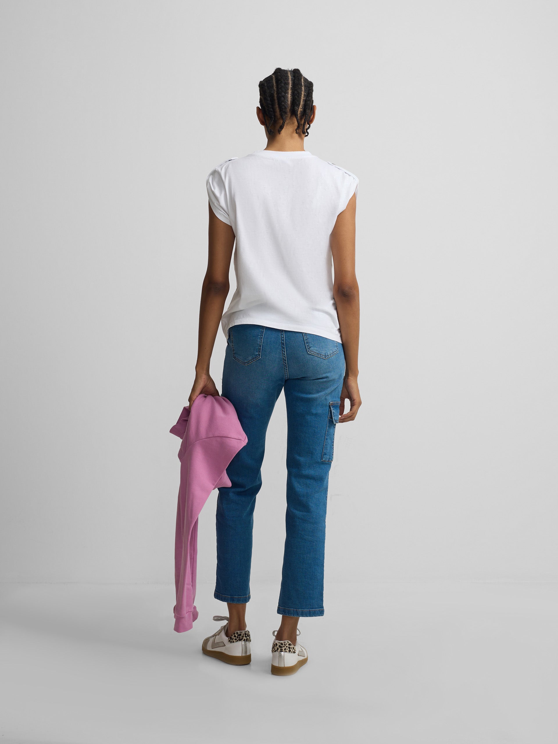 T-shirt mulher roll out have a nice day branca