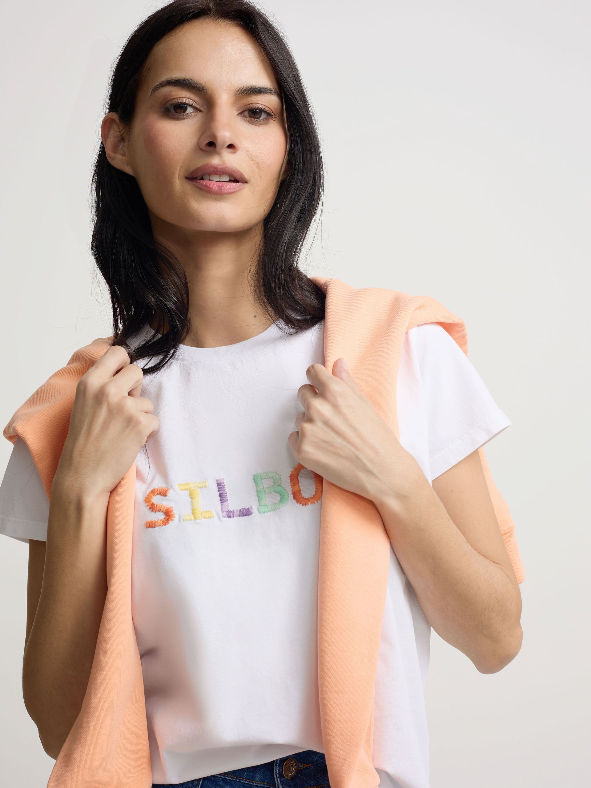 White Silbon Scribbled Women's T-shirt