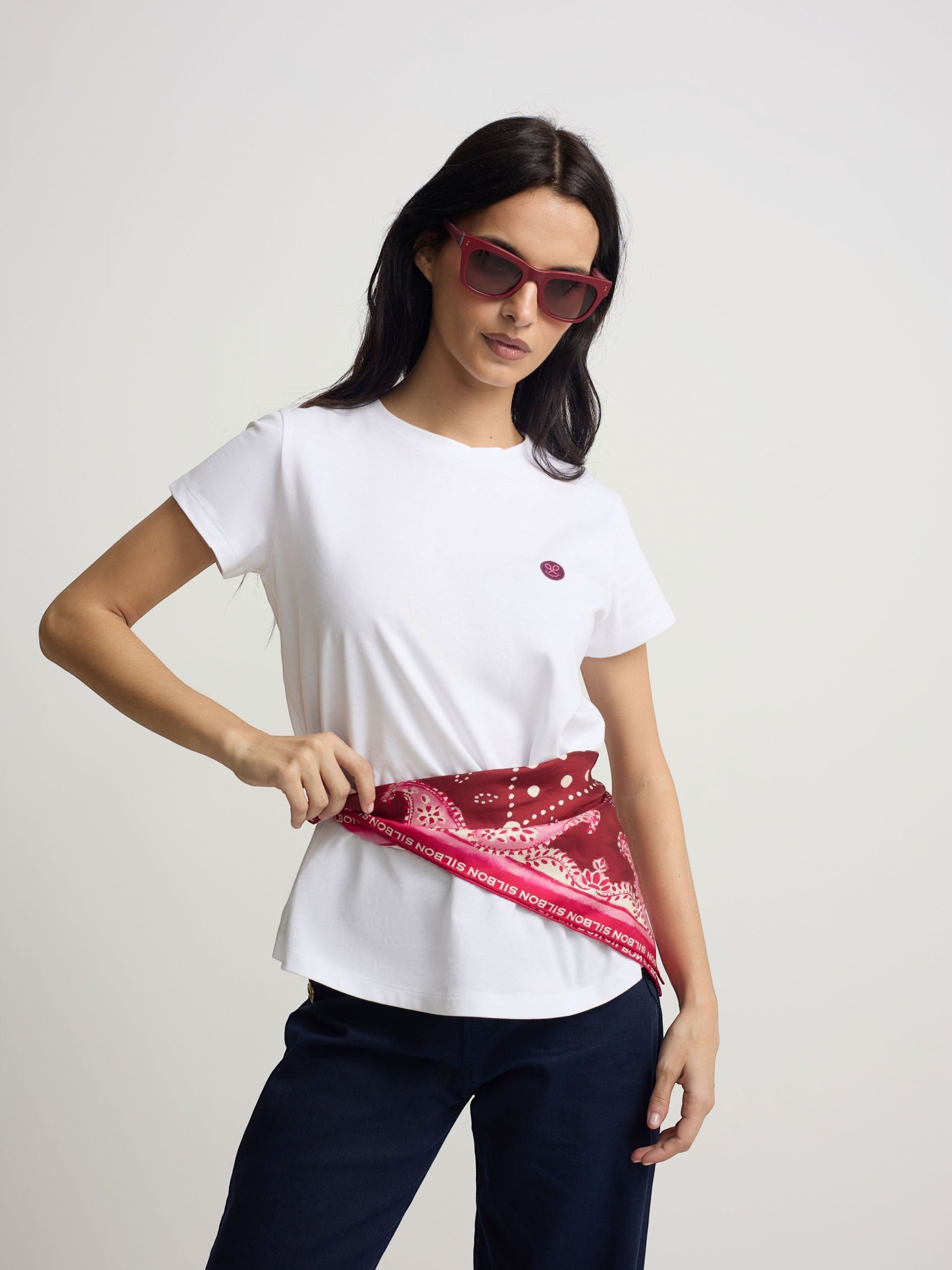 Camisola mulher smile estampada branca
