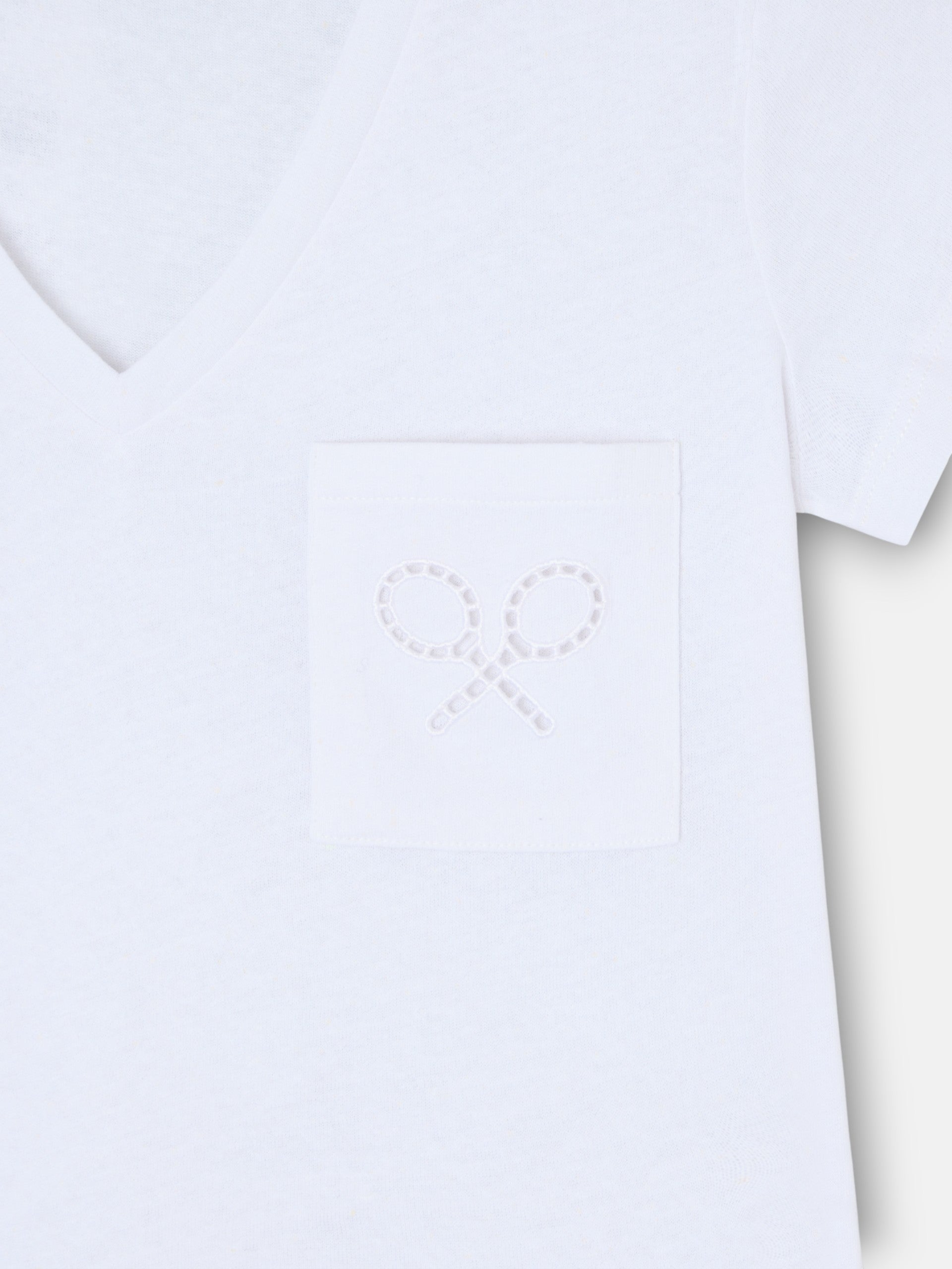 Camiseta woman bolsillo raqueta blanca