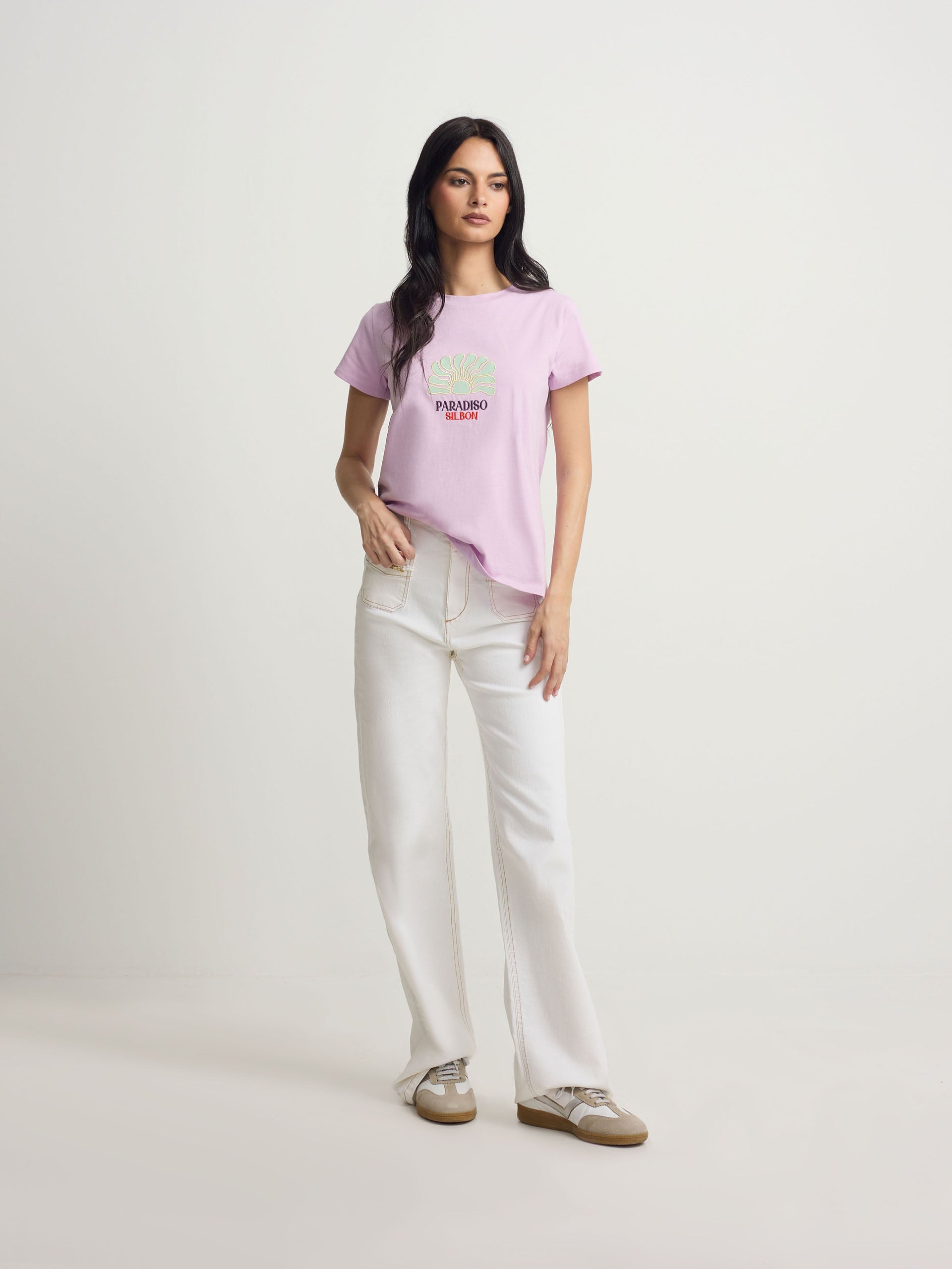 T-shirt mulher paradiso roxa