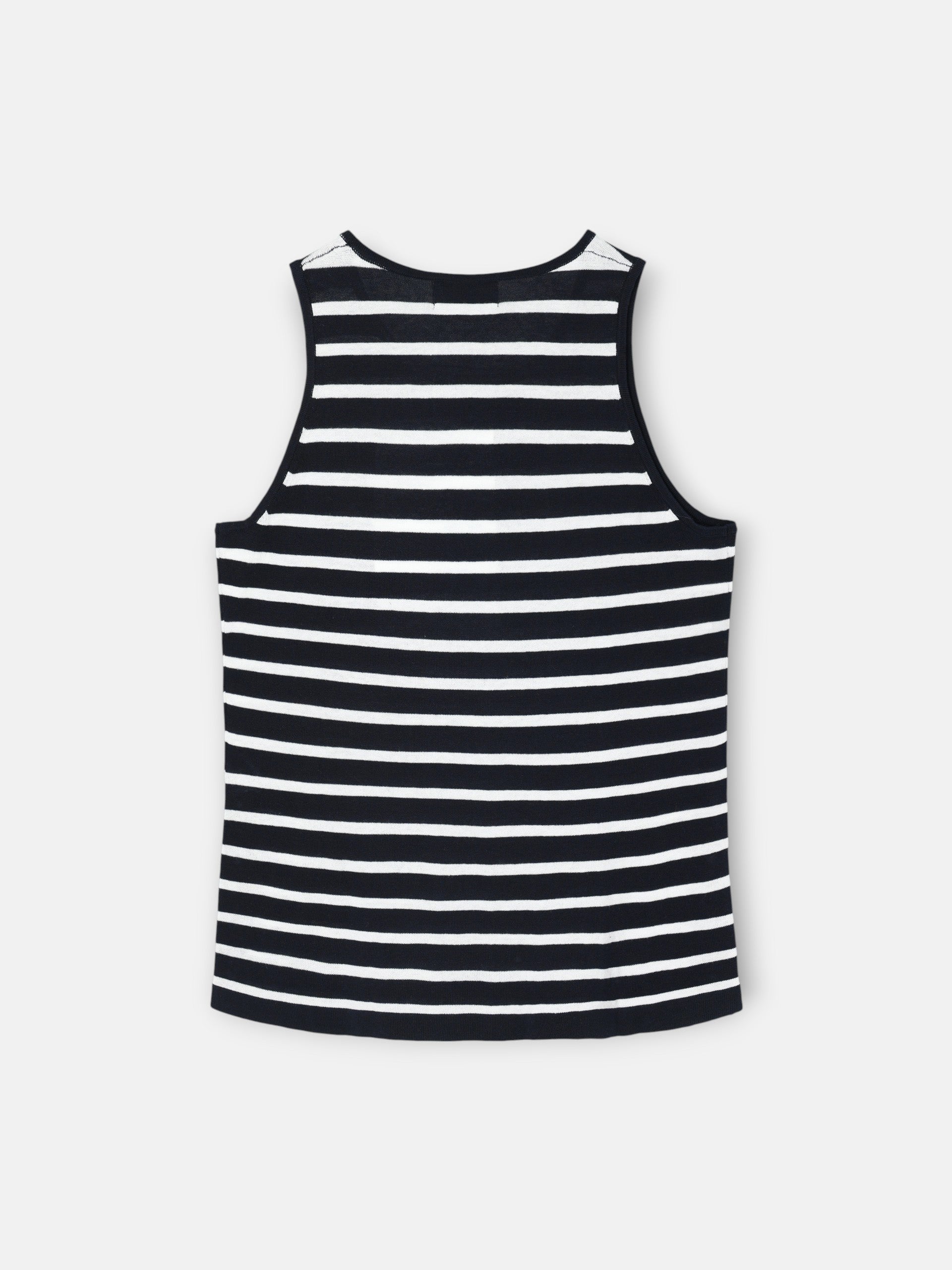 T-shirt en maille rayée marine et écru