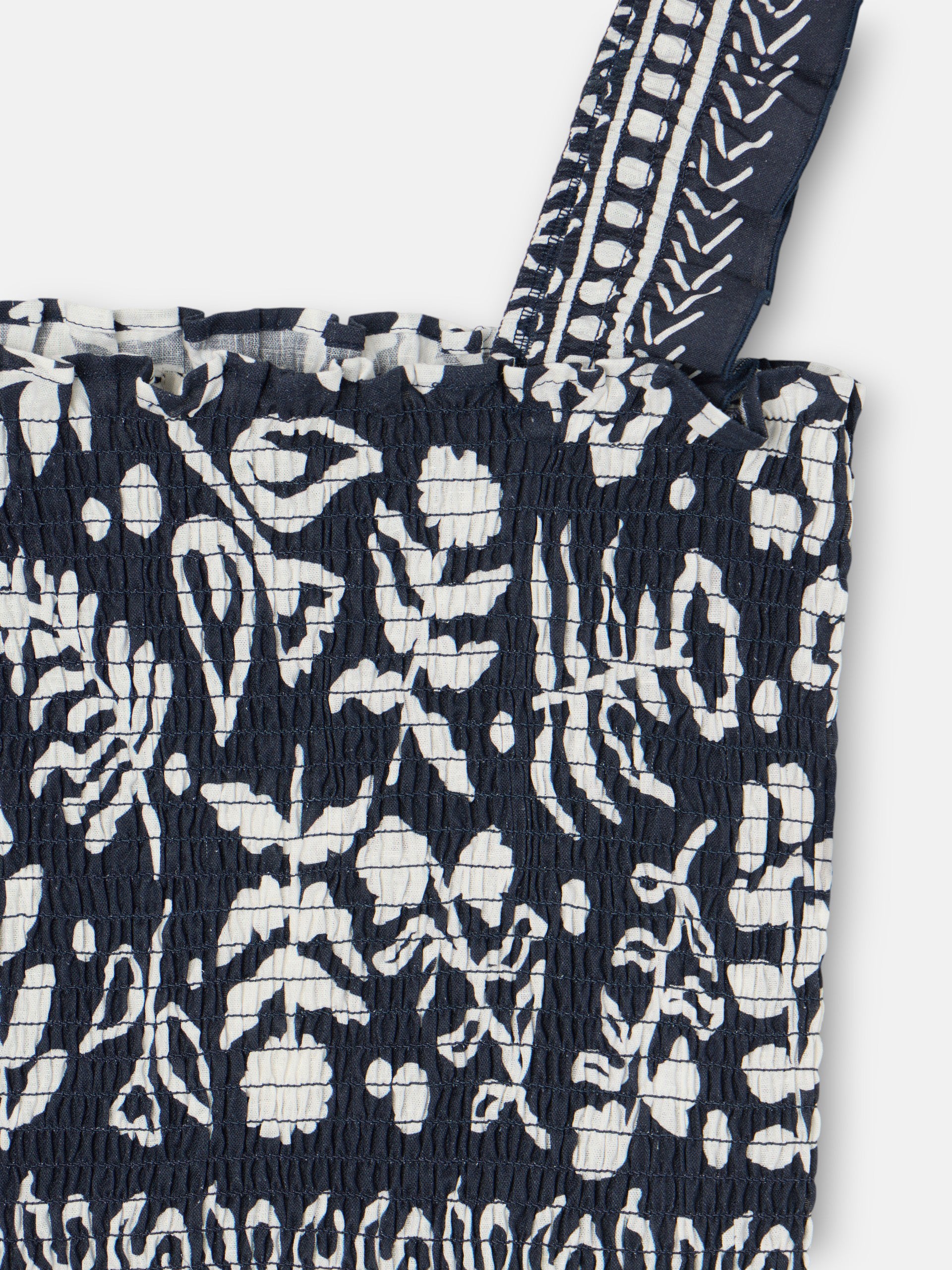 Top bustier à imprimé fleuri marine