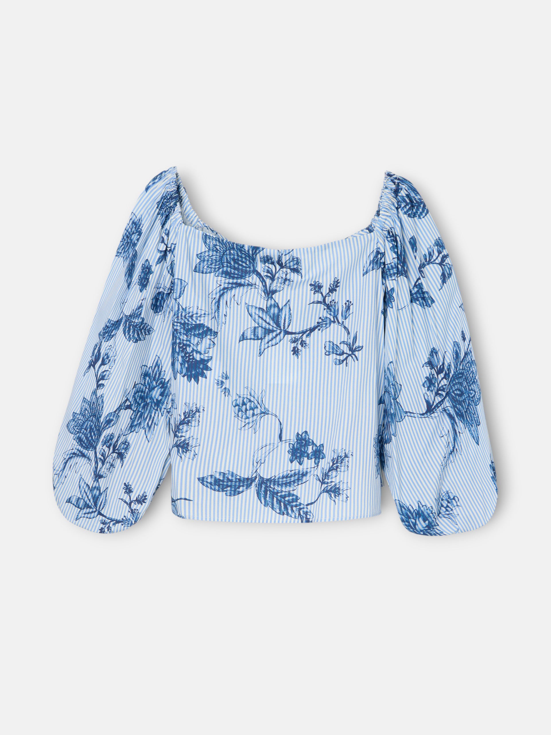 Striped sky blue bandeau top