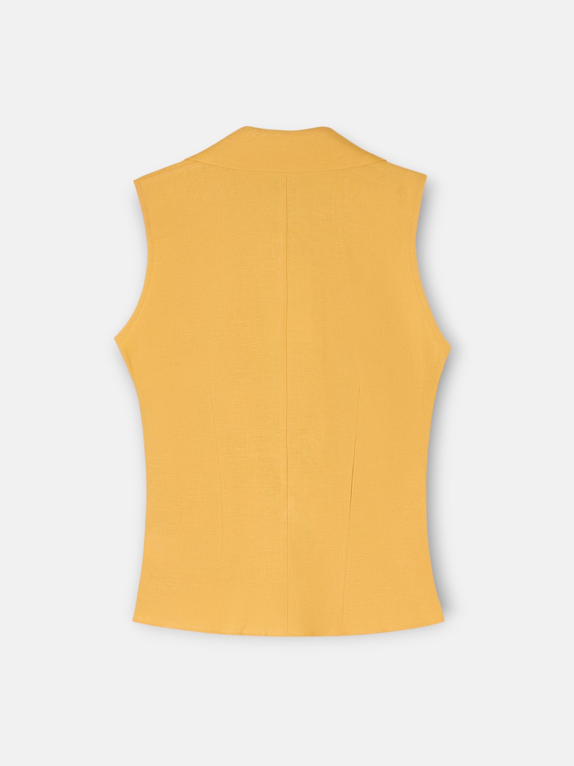 Top solapas lino amarillo