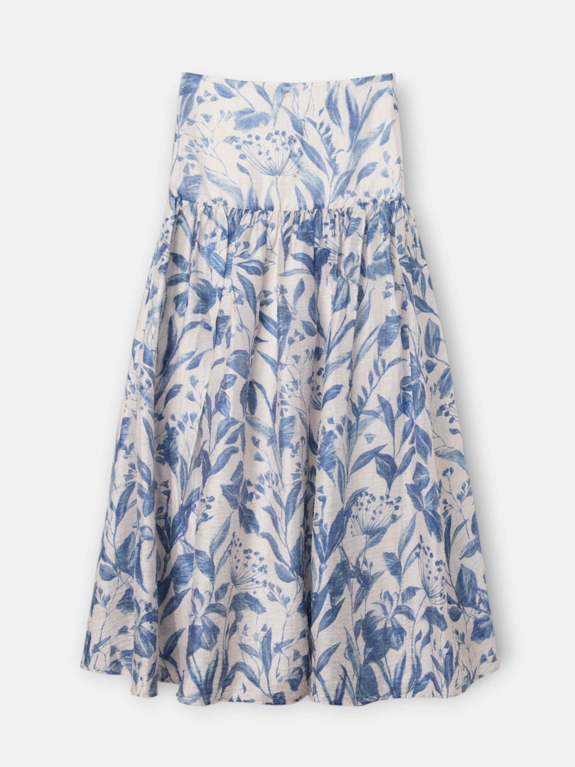 Blue floral print skirt