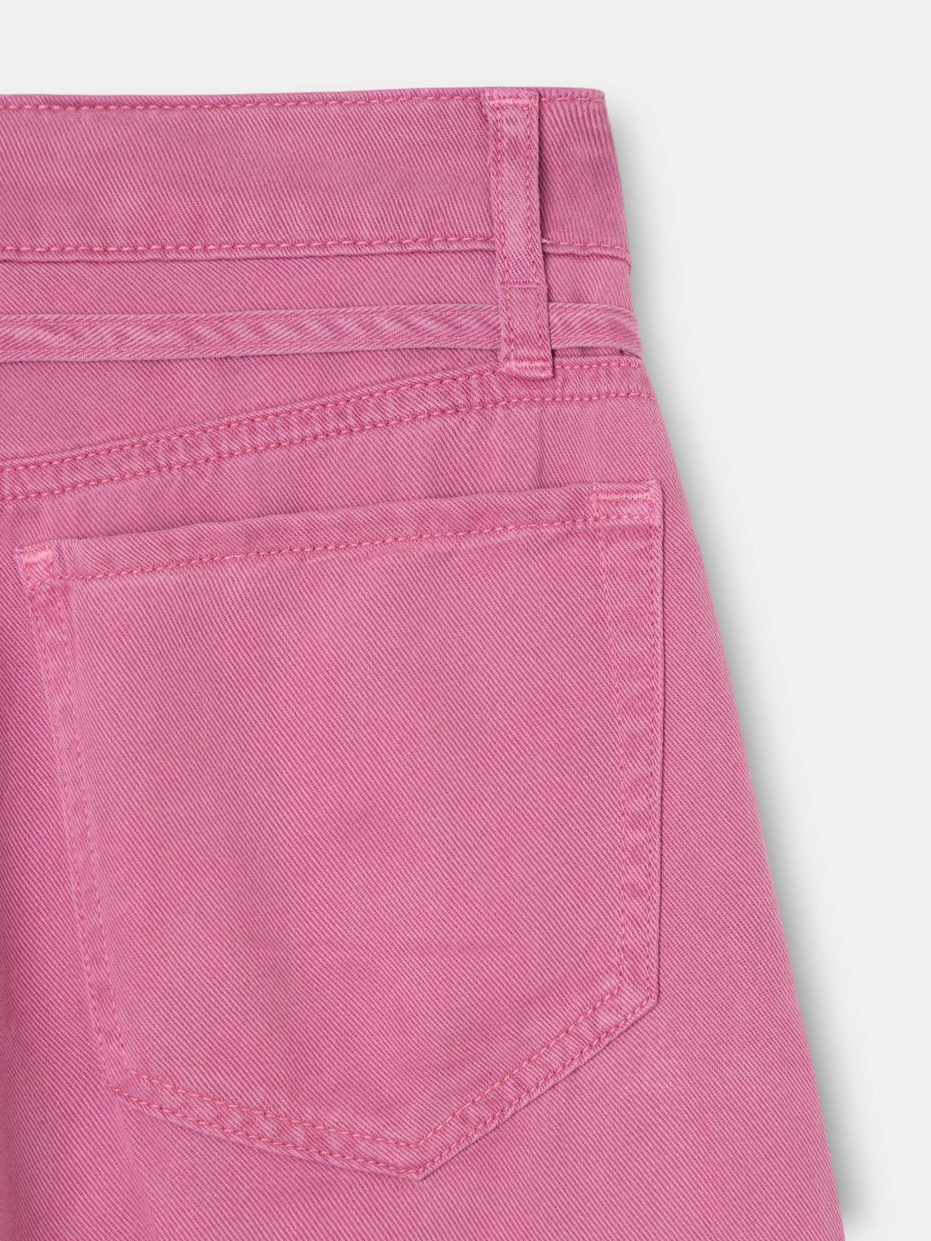 Raspberry drawstring denim trousers