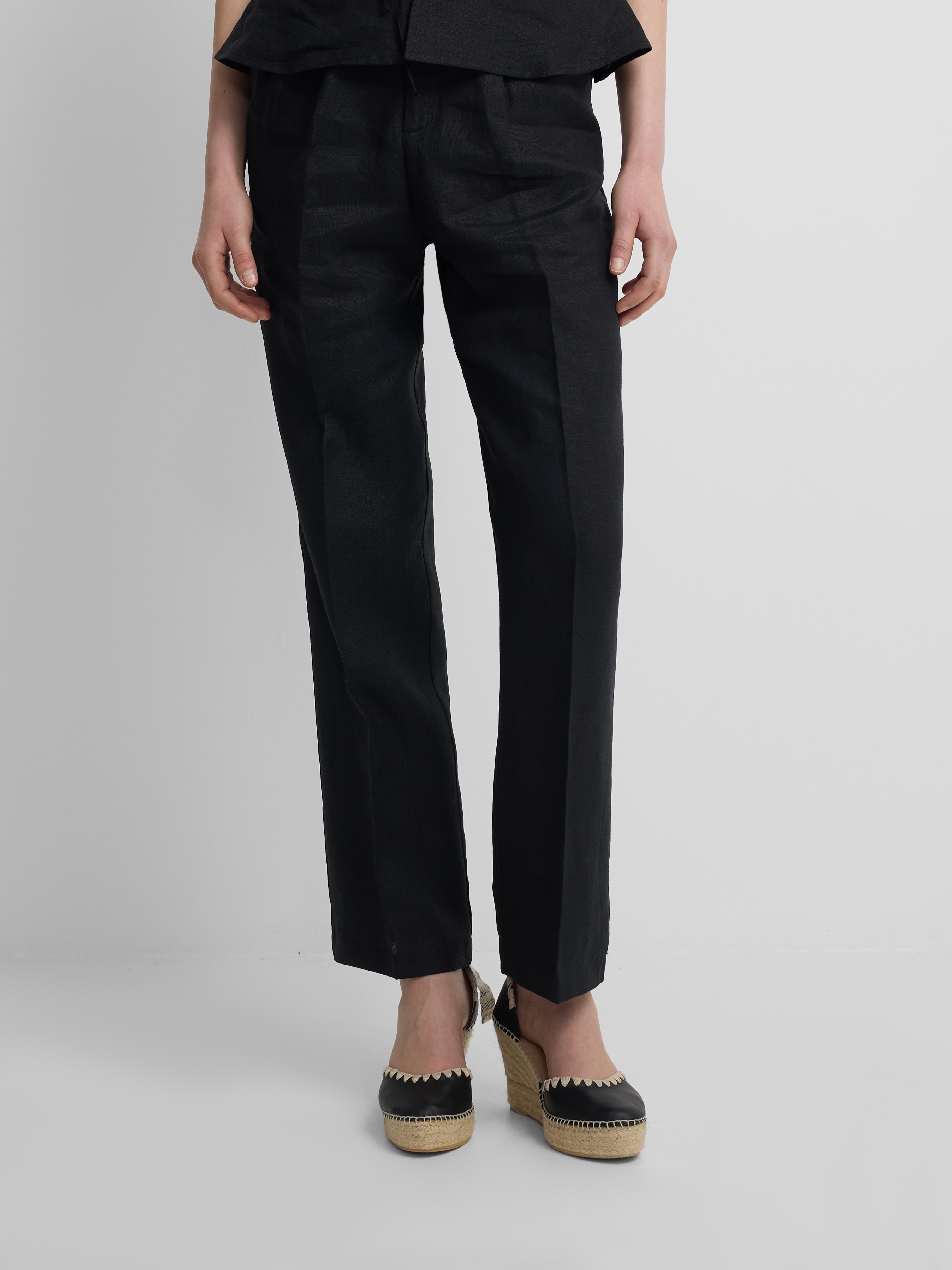 Pantalon en lin noir