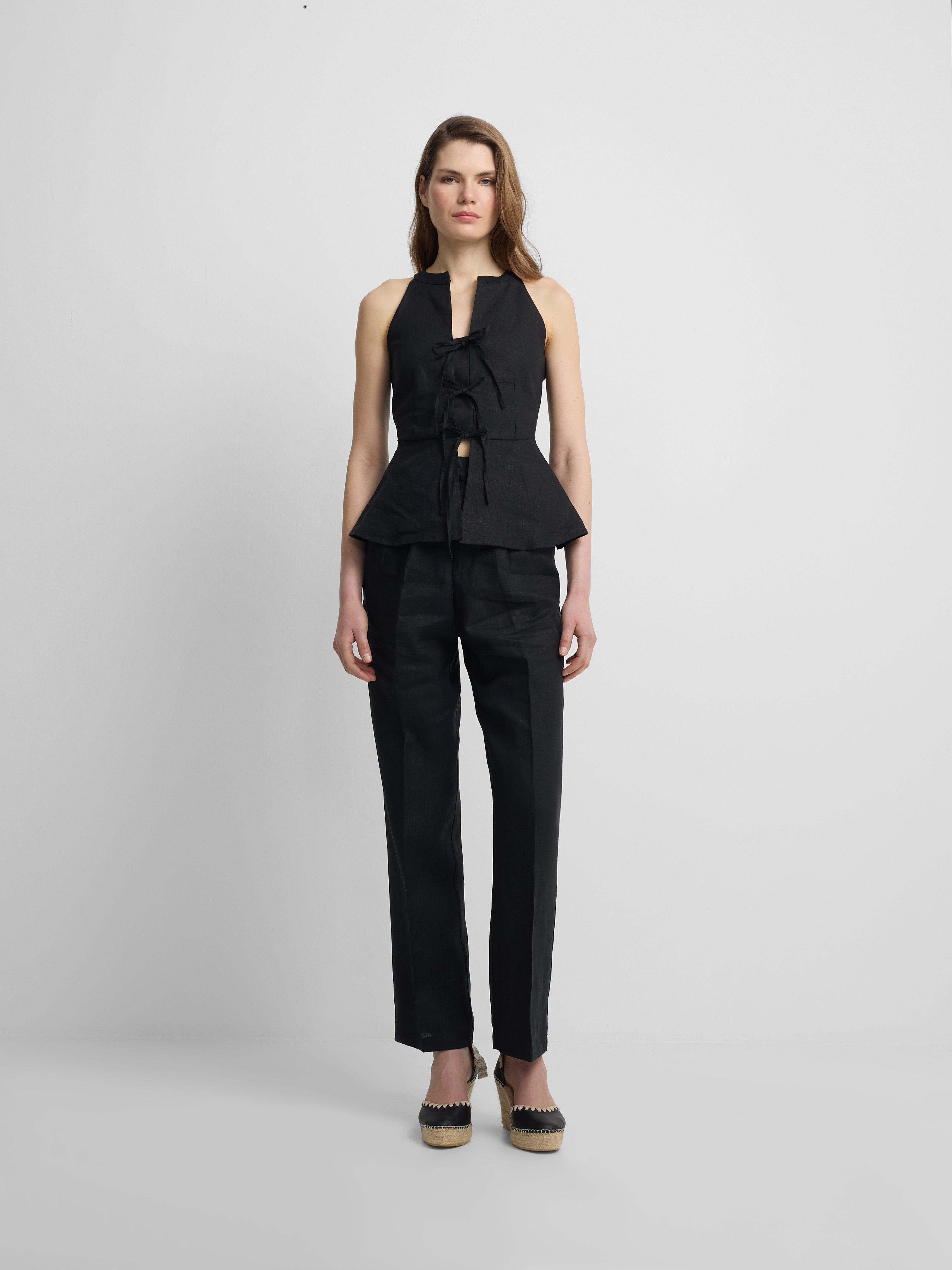 Pantalon en lin noir