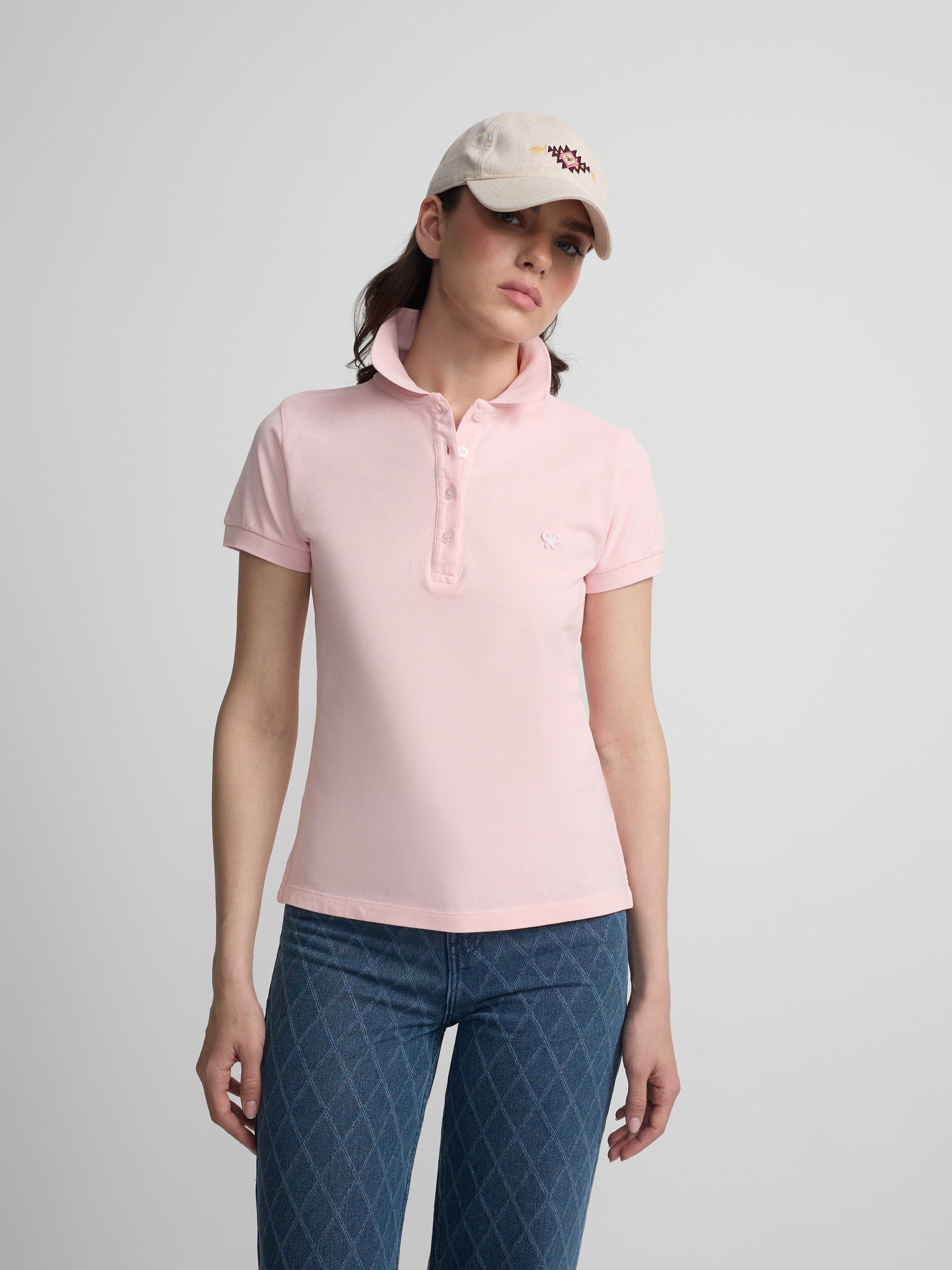 Classic light pink women's polo