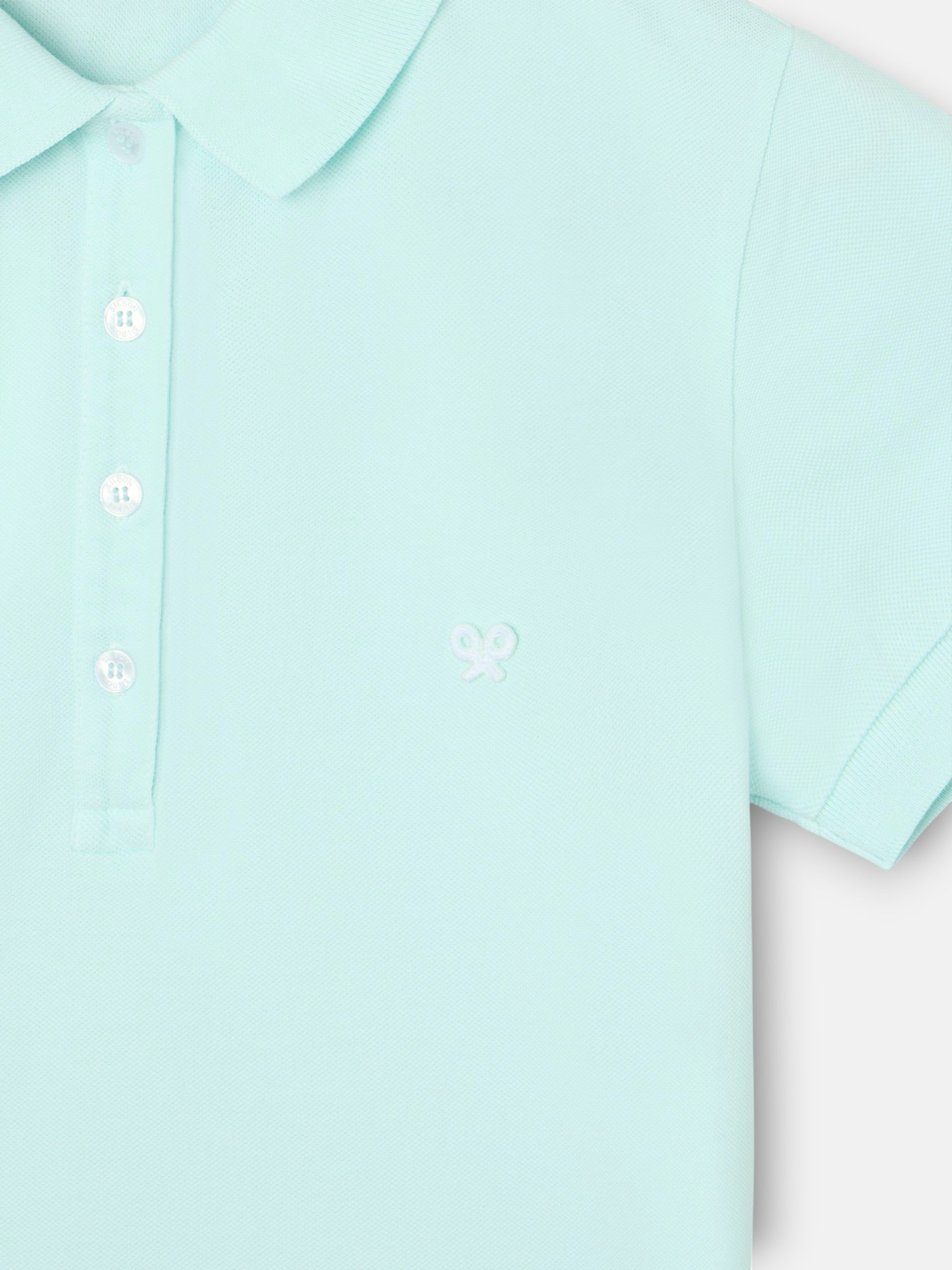 Classic women's polo in aqua green