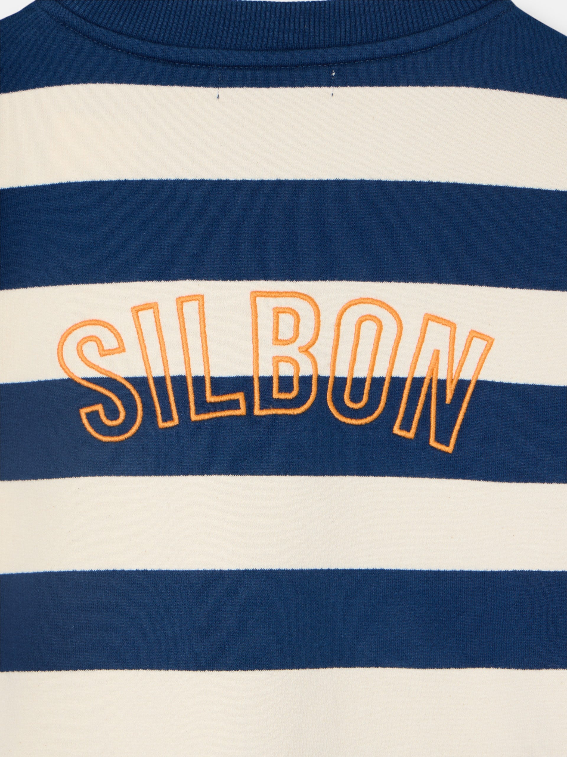 Women's sweatshirt with shoulder pads and blue stripes