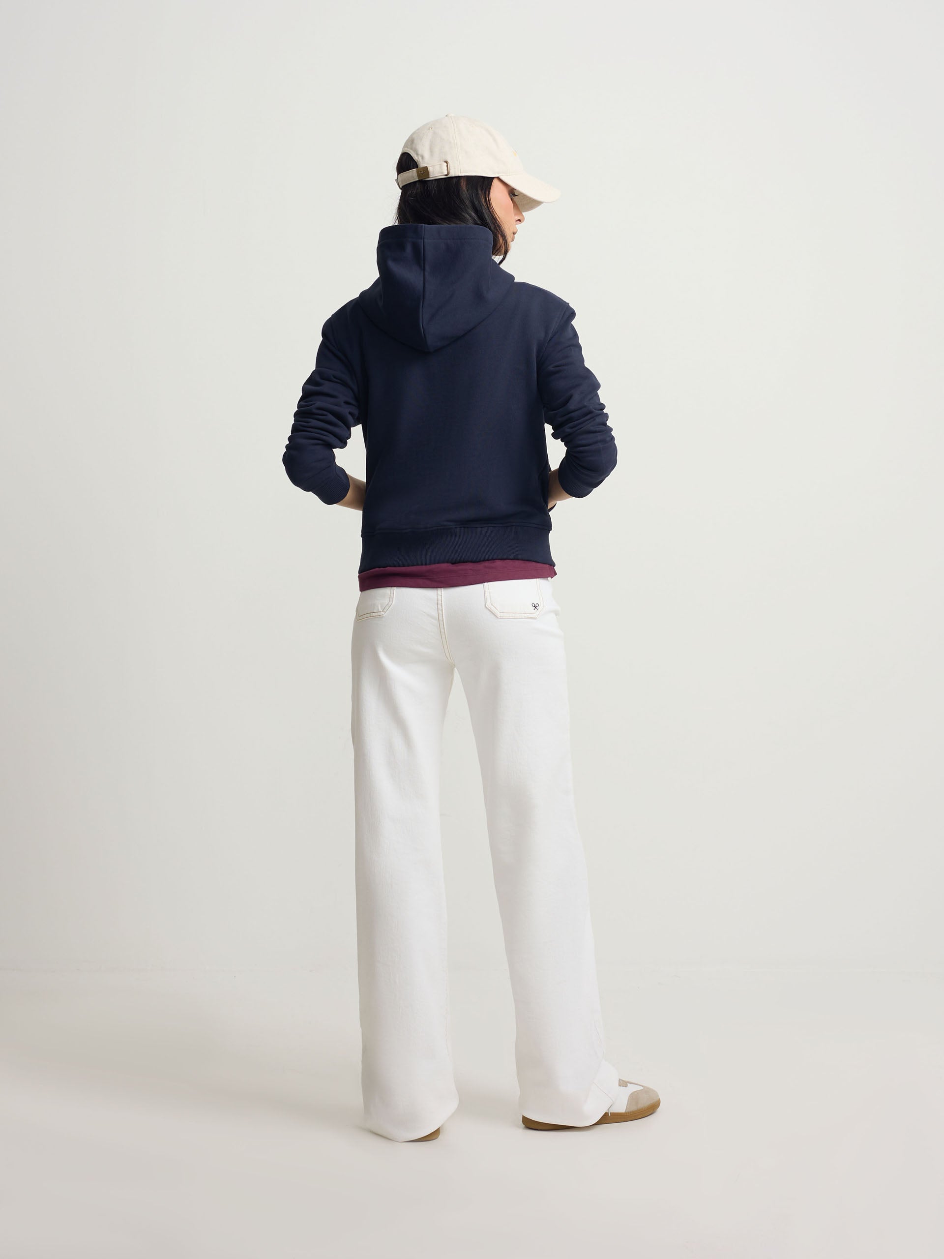 Women's navy racket zip sweatshirt